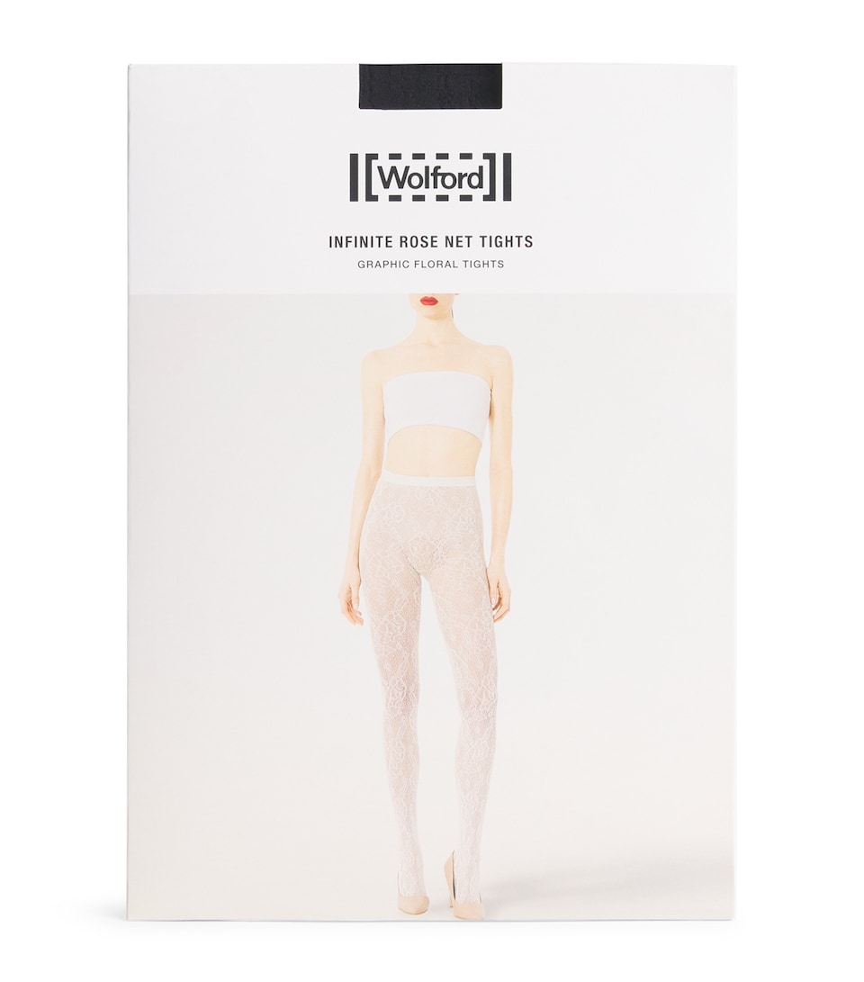 Wolford Womens Infinite Rose Net Tights Black