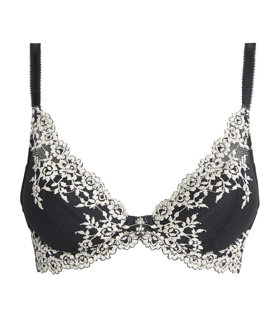 Wacoal Womens Embrace Lace Plunge Bra Blk Black