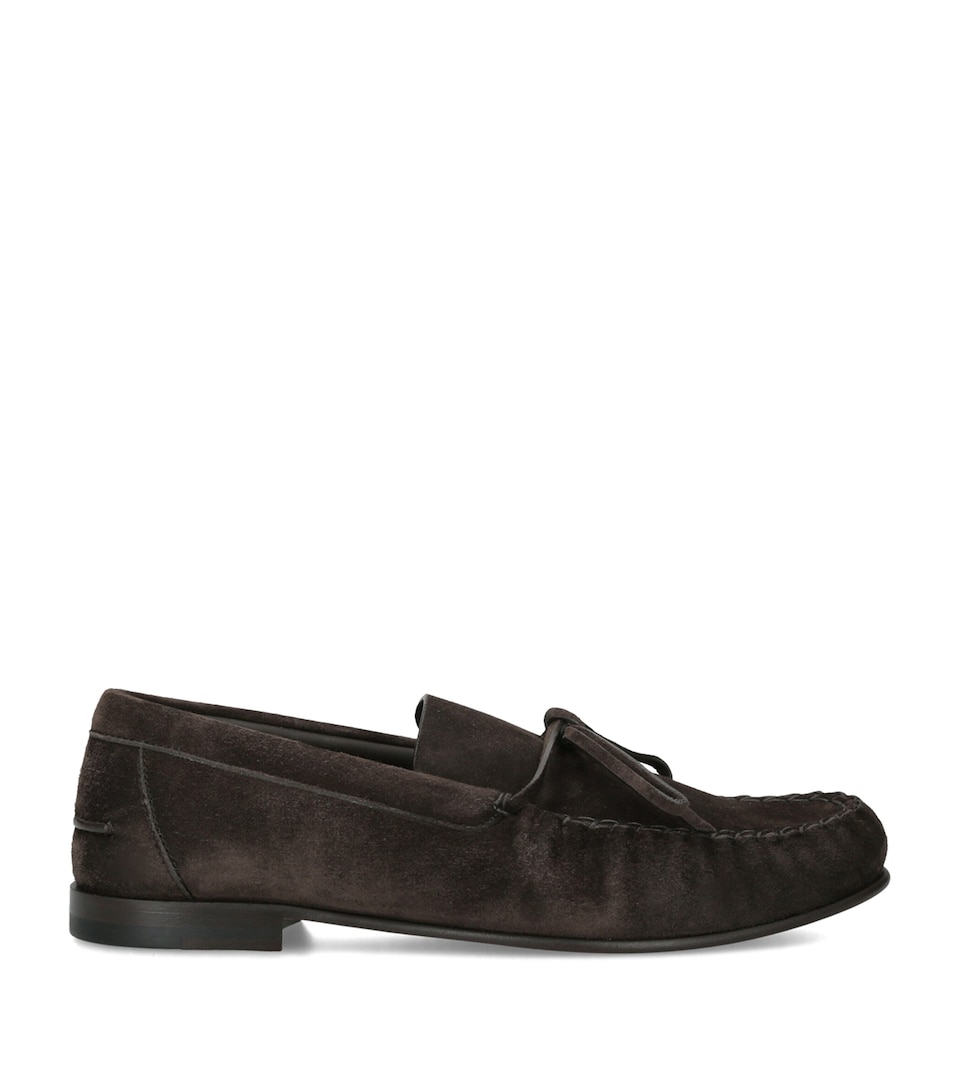 Zegna Suede L'Asola Loafers Brown