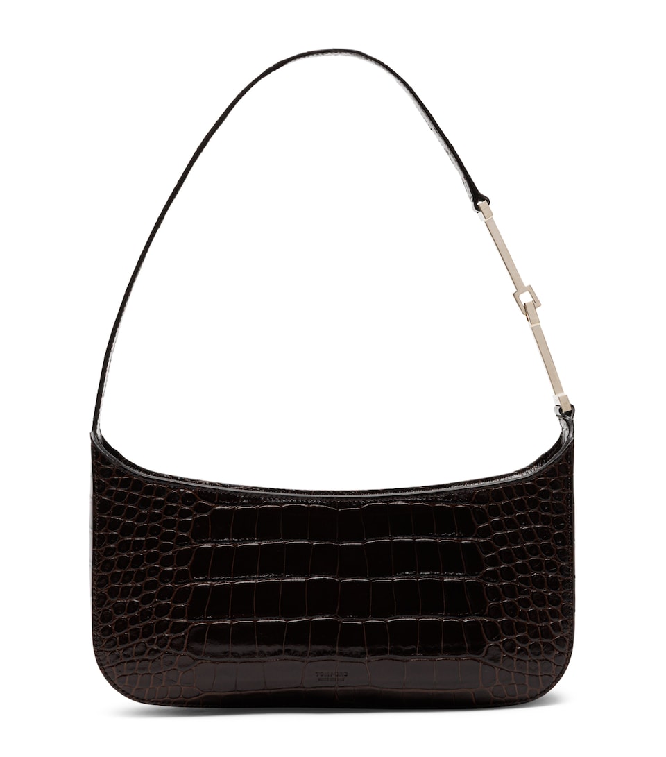 TOM FORD Small Croc-Embossed Leather Arc Shoulder Bag Ecc