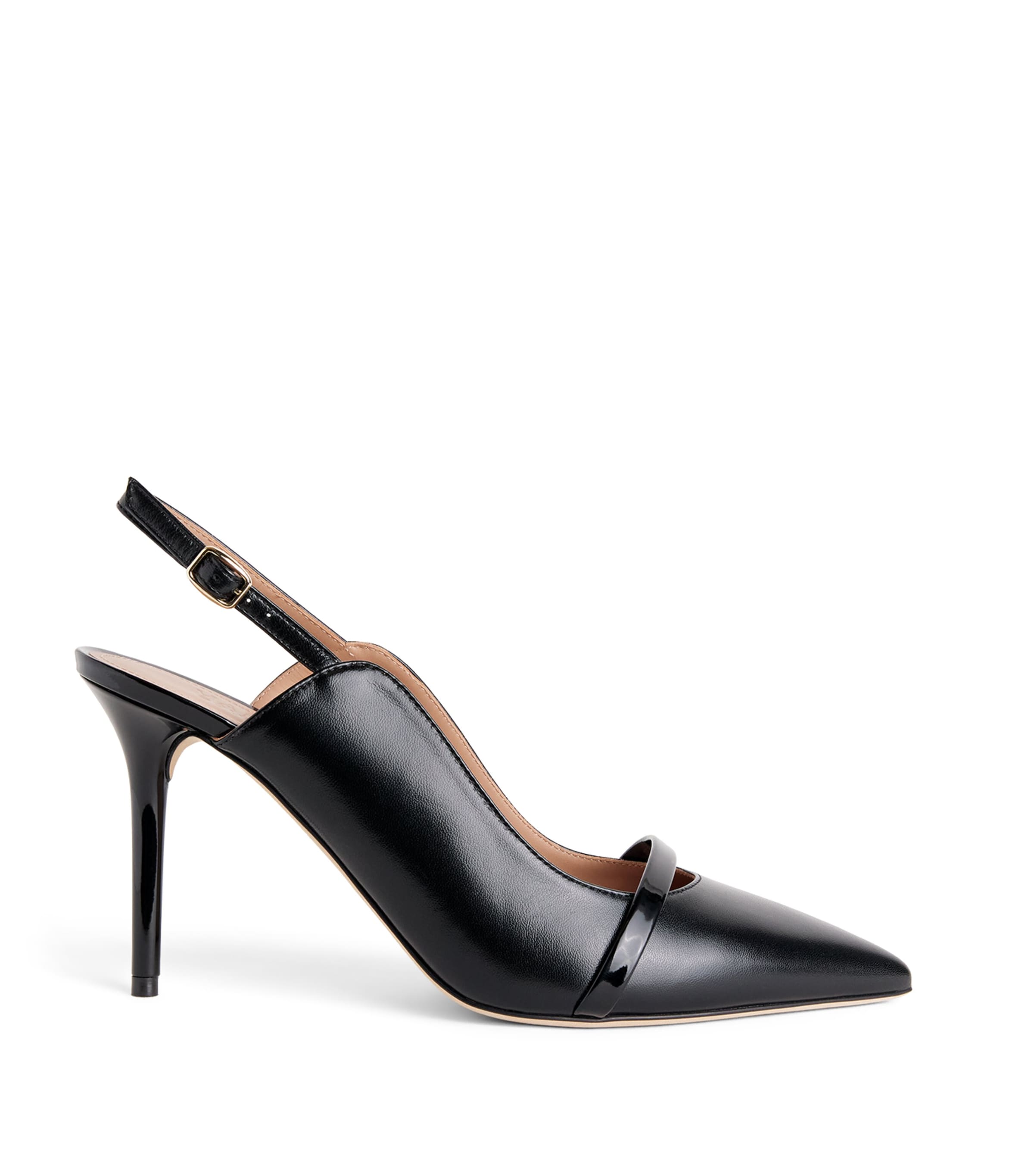 Malone Souliers Leather Marion Slingback Pumps 85 Black