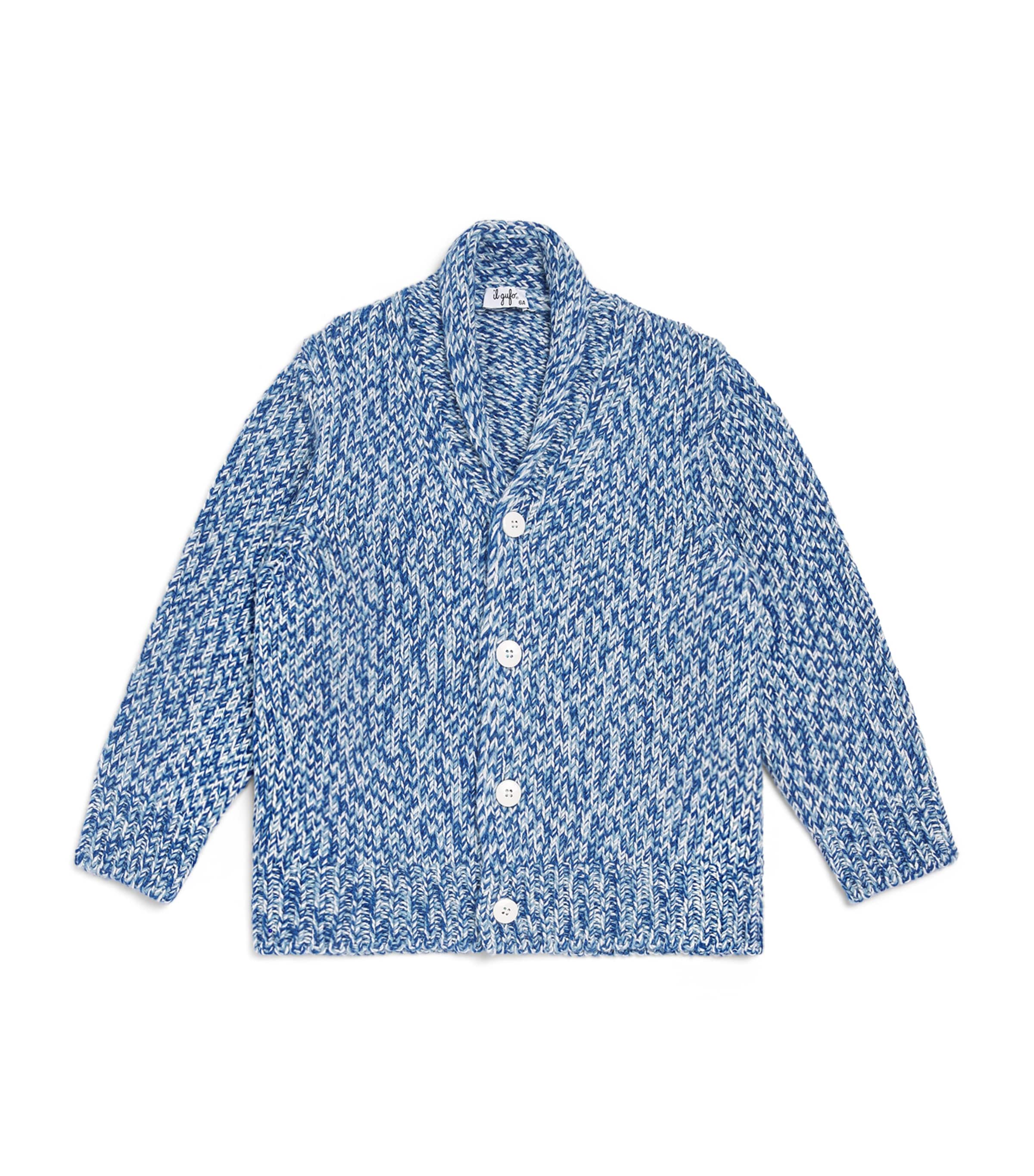 Il Gufo Knitted Chevron Cardigan (2-12 Years) Ink Blue