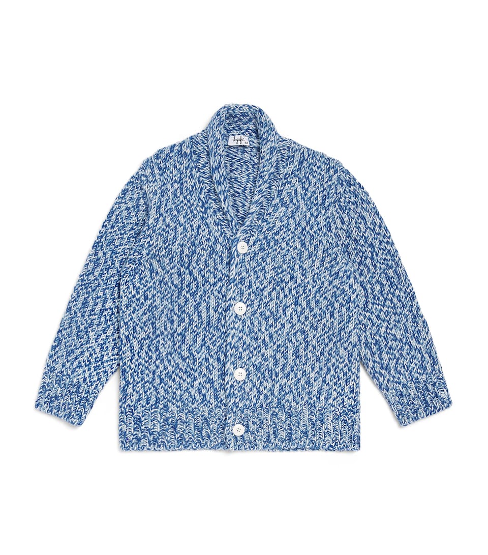 Il Gufo Knitted Chevron Cardigan (2-12 Years) Ink Blue