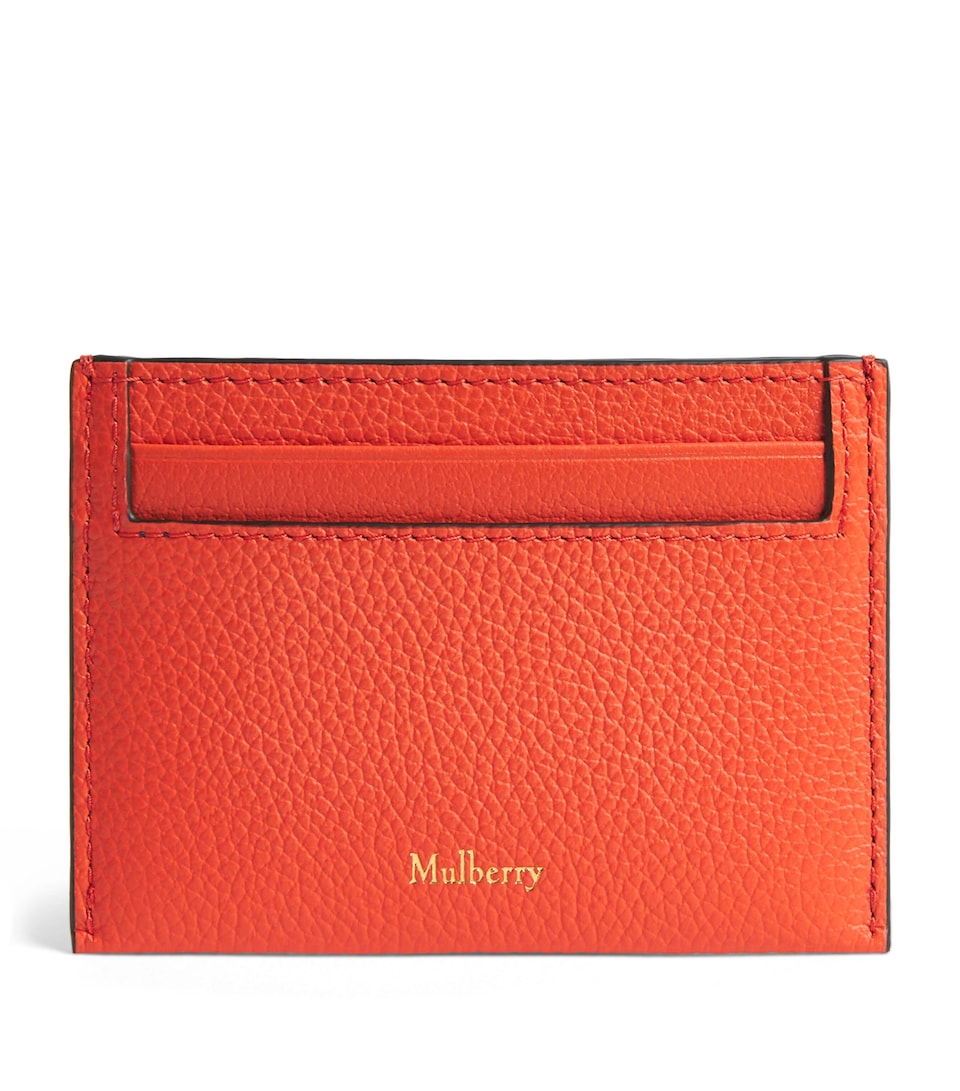 Mulberry Leather Continental Card Holder Coral Orange