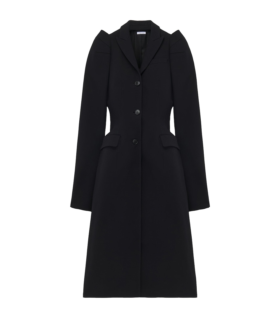 Wool-Blend Structured Coat