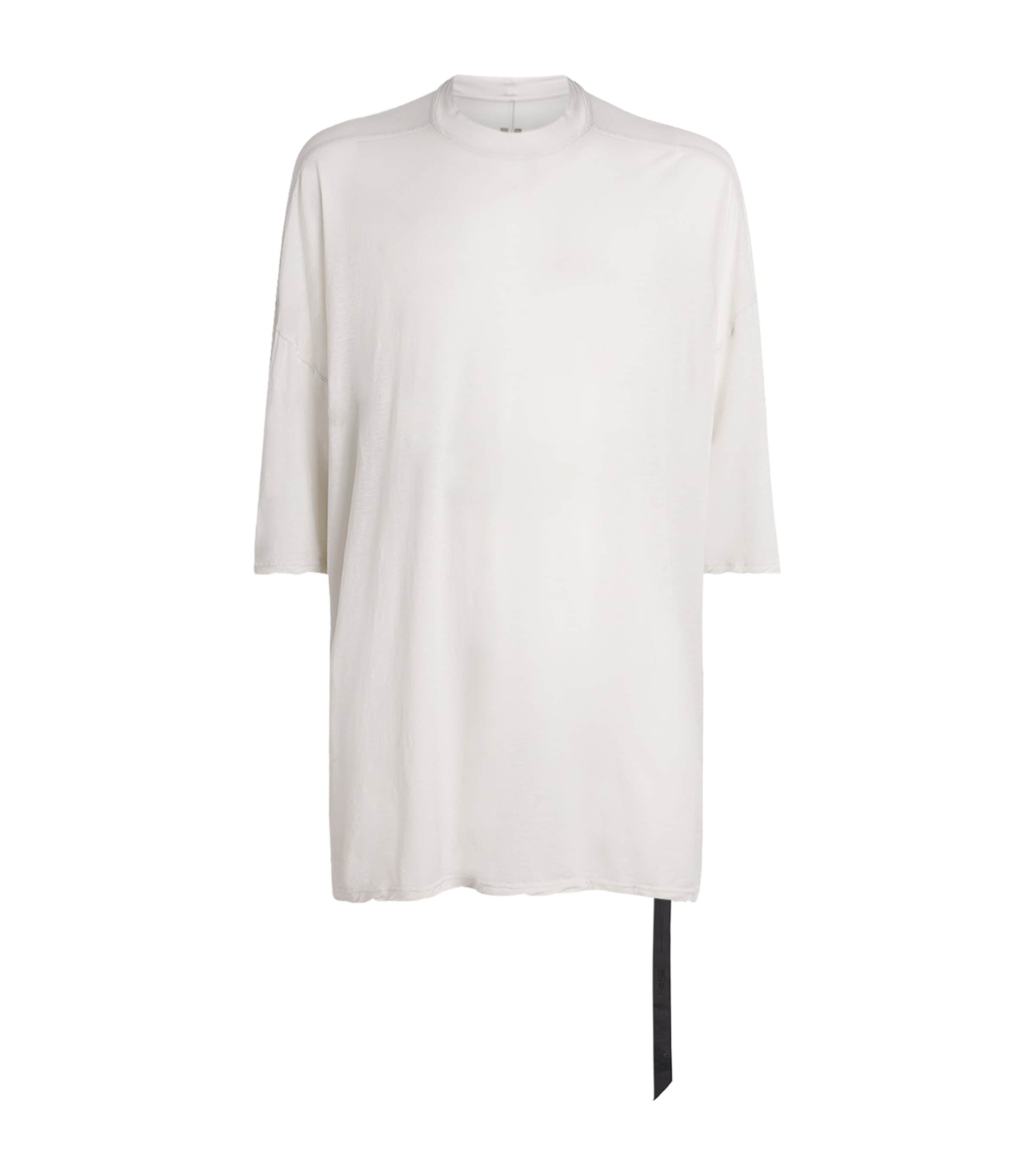 Rick Owens Mens Cotton Tommy T-Shirt Milk Wash