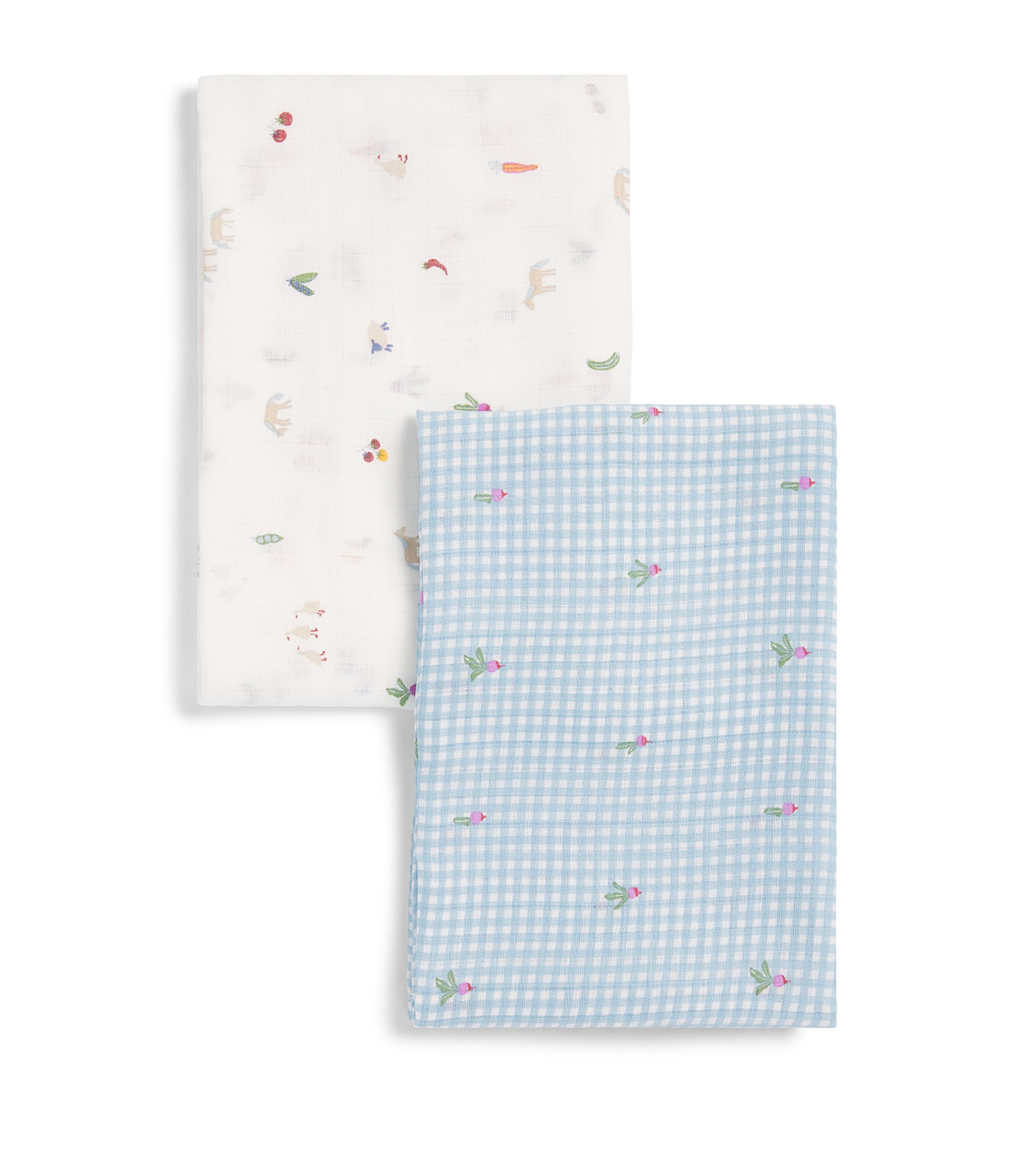 Avery Row Organic Cotton Extra-Large Muslins (Set of 2) Little Farm/radish