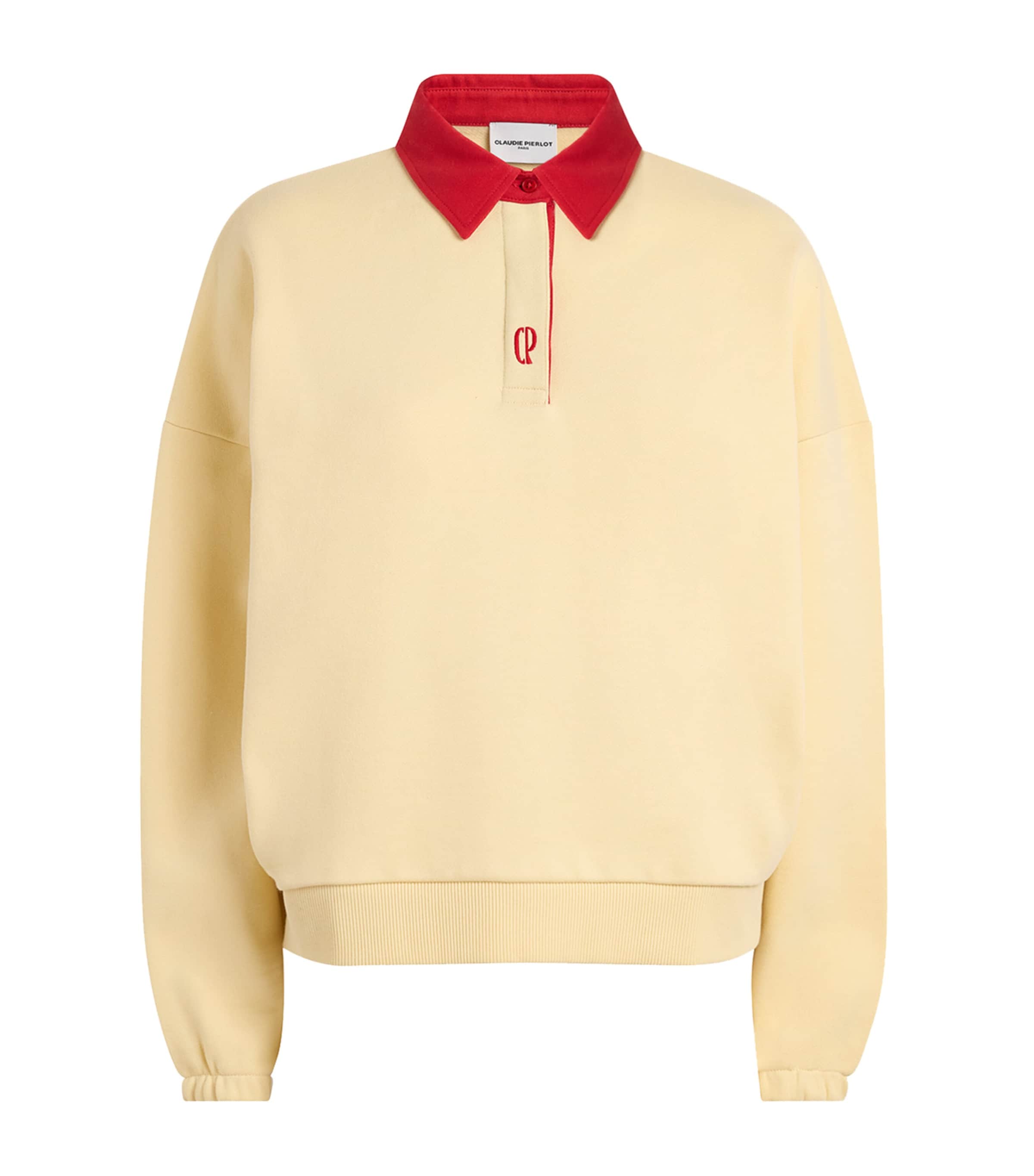 Claudie Pierlot Womens Cotton CP Collared Sweatshirt Dual Color