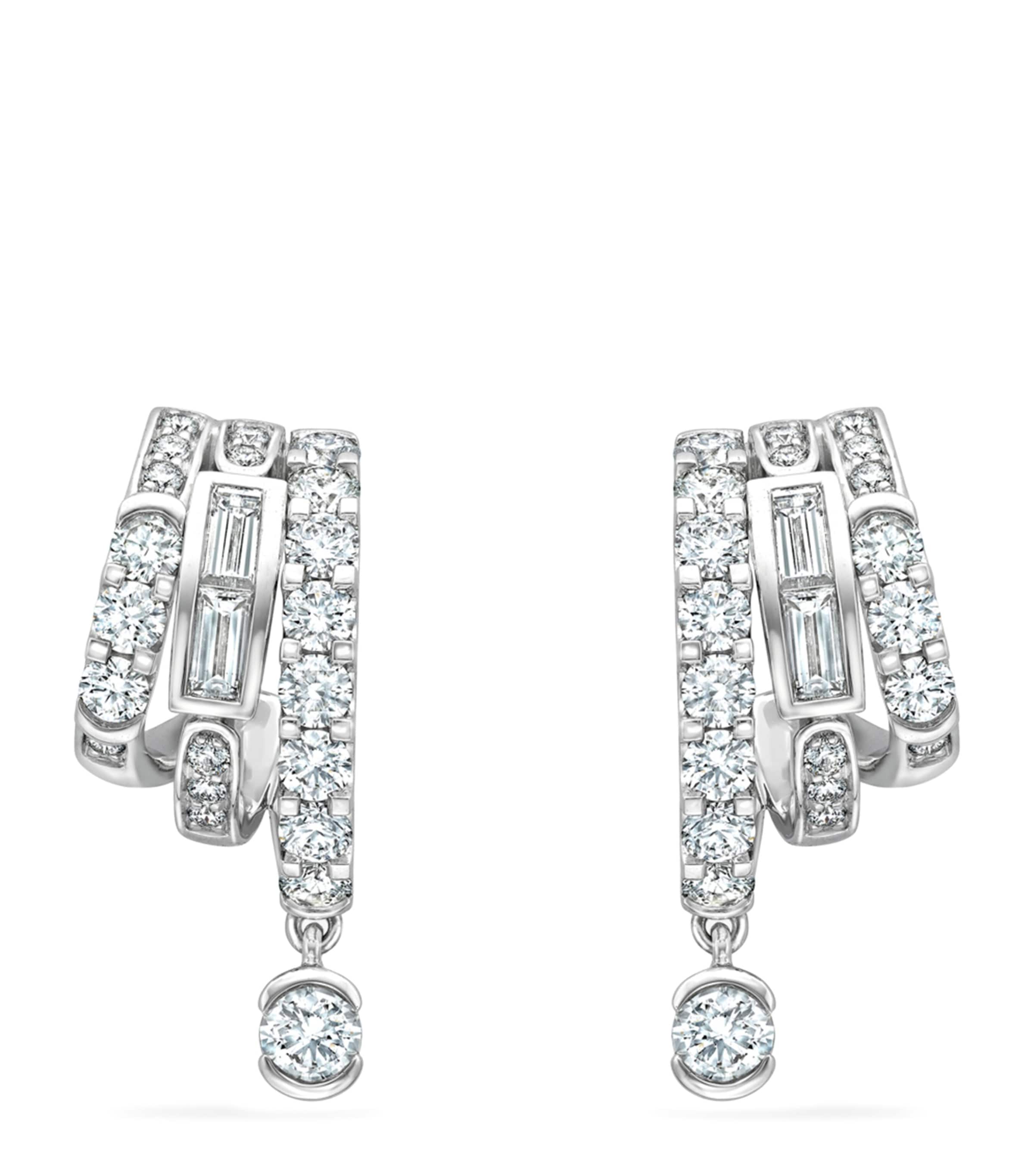 Boodles Platinum and Diamond Play of Light Hoop Earrings Platinum