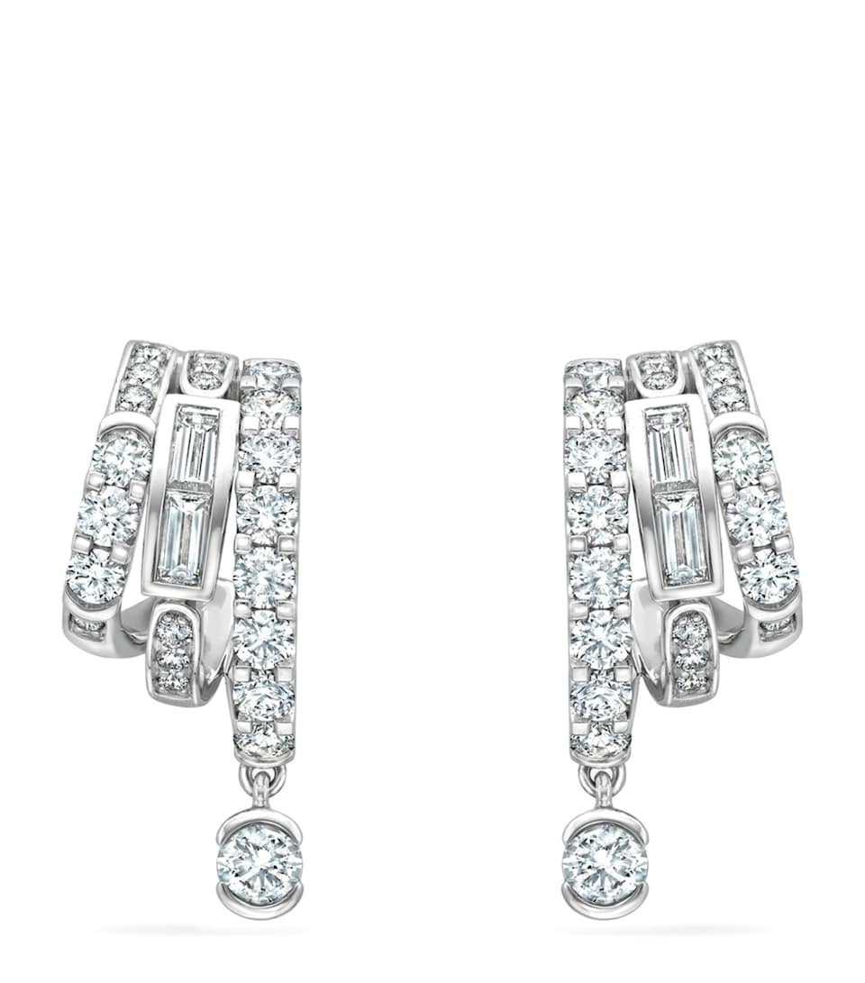 Boodles Platinum and Diamond Play of Light Hoop Earrings Platinum