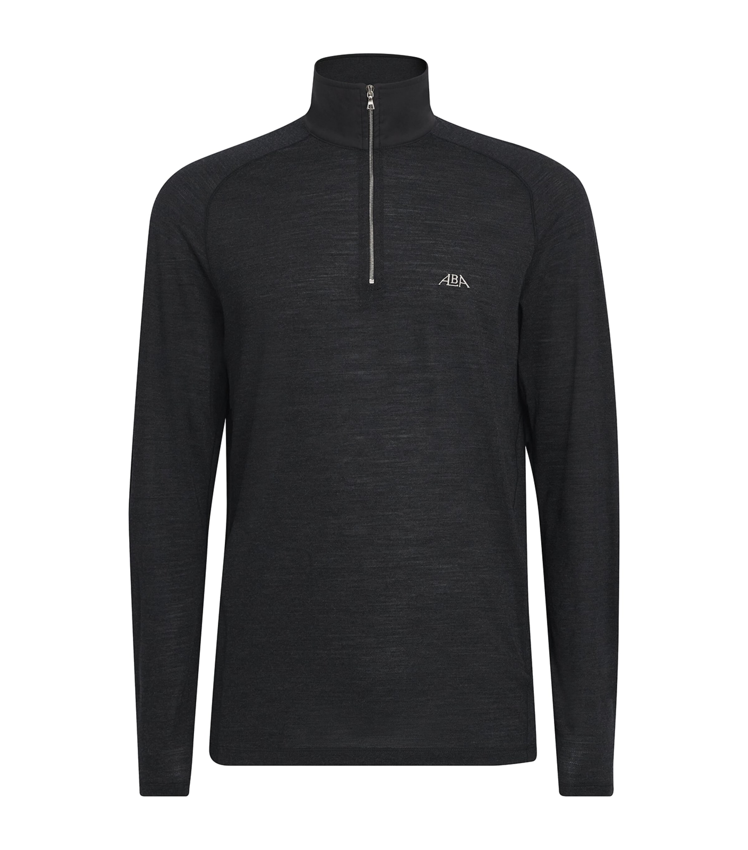Alba Mens Cotton Quarter-Zip Polo Shirt Grey Melan