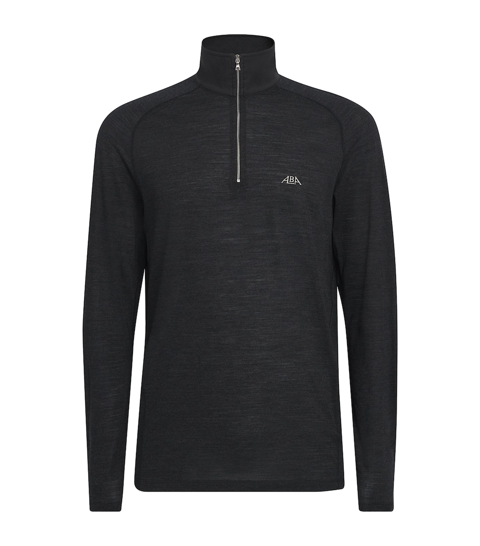 Alba Mens Cotton Quarter-Zip Polo Shirt Grey Melan
