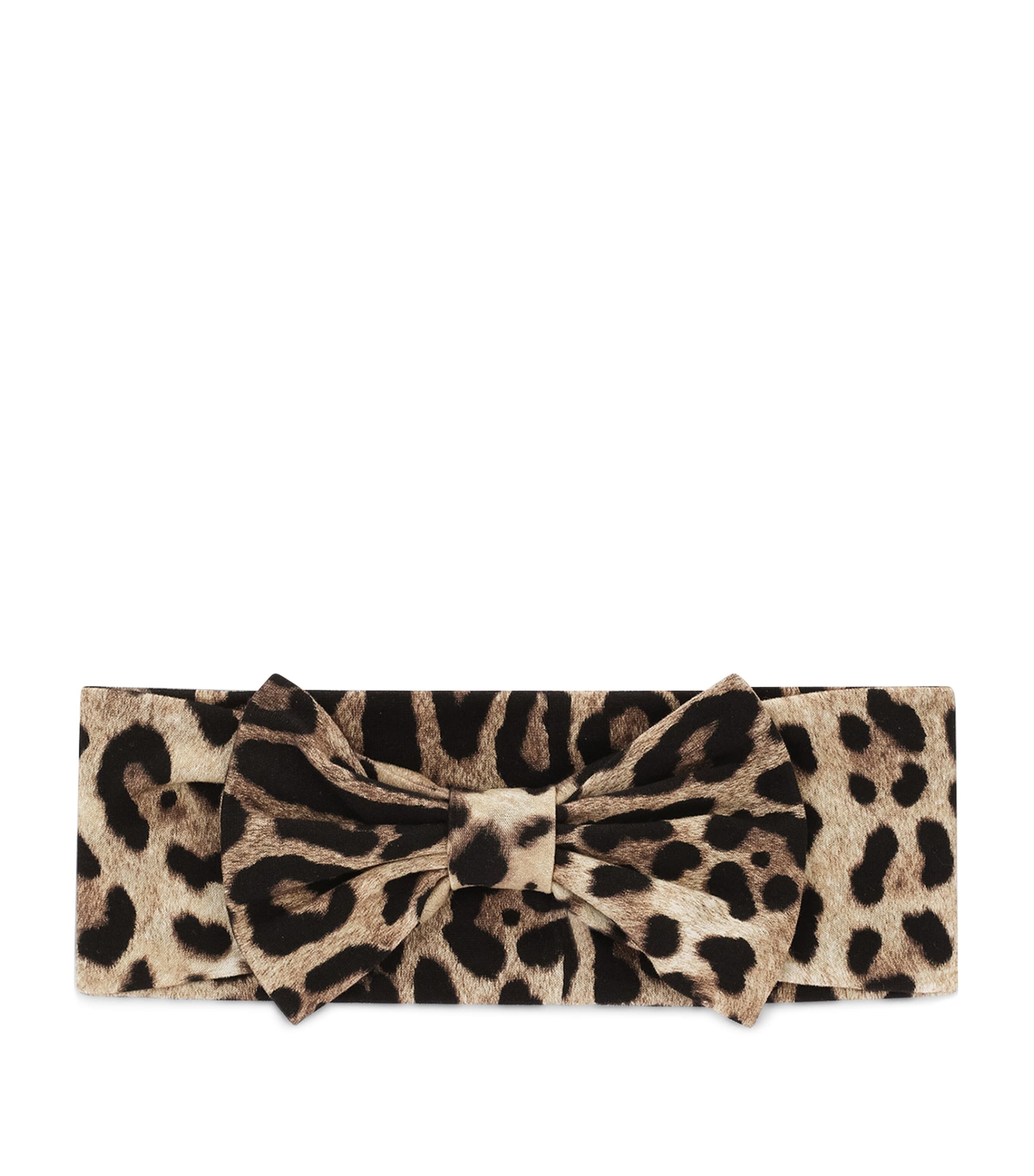 Dolce&Gabbana Kids Leopard Print Headband Leo Fdo Beige