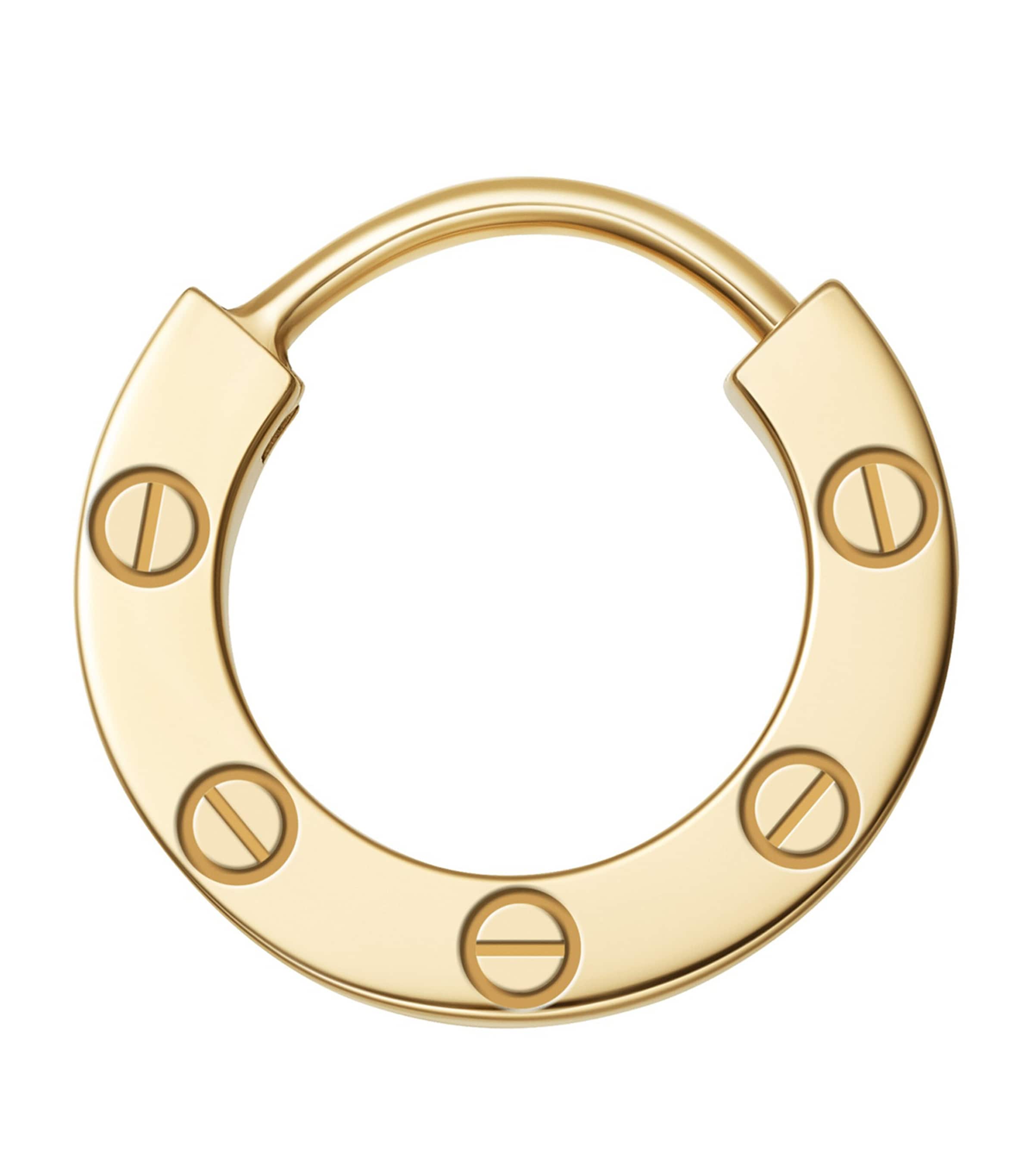 Yellow Gold LOVE Hoop Earring