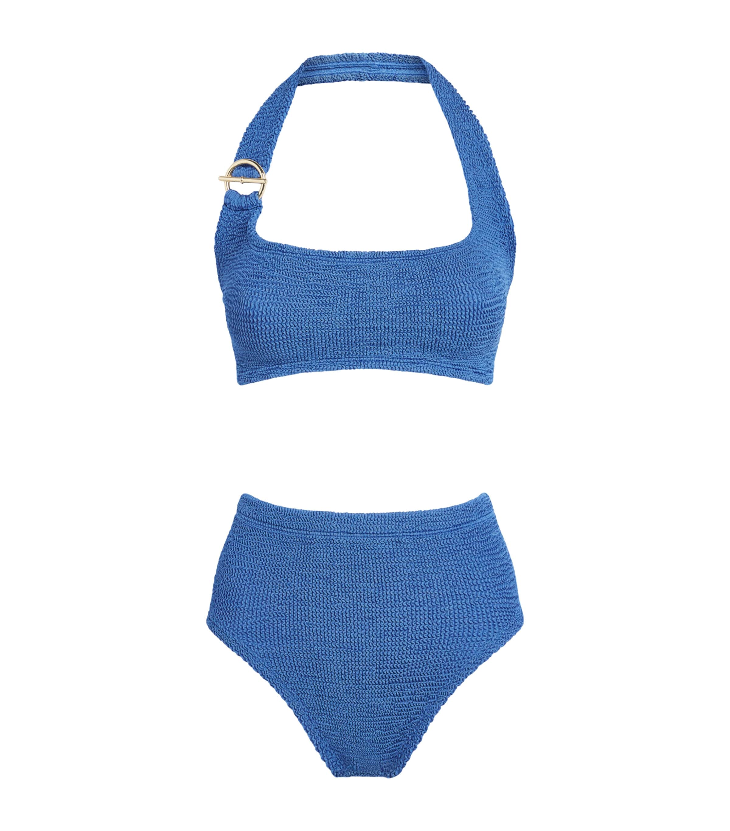 Hunza G Womens T-Bar Anita Bikini Metallic Denim