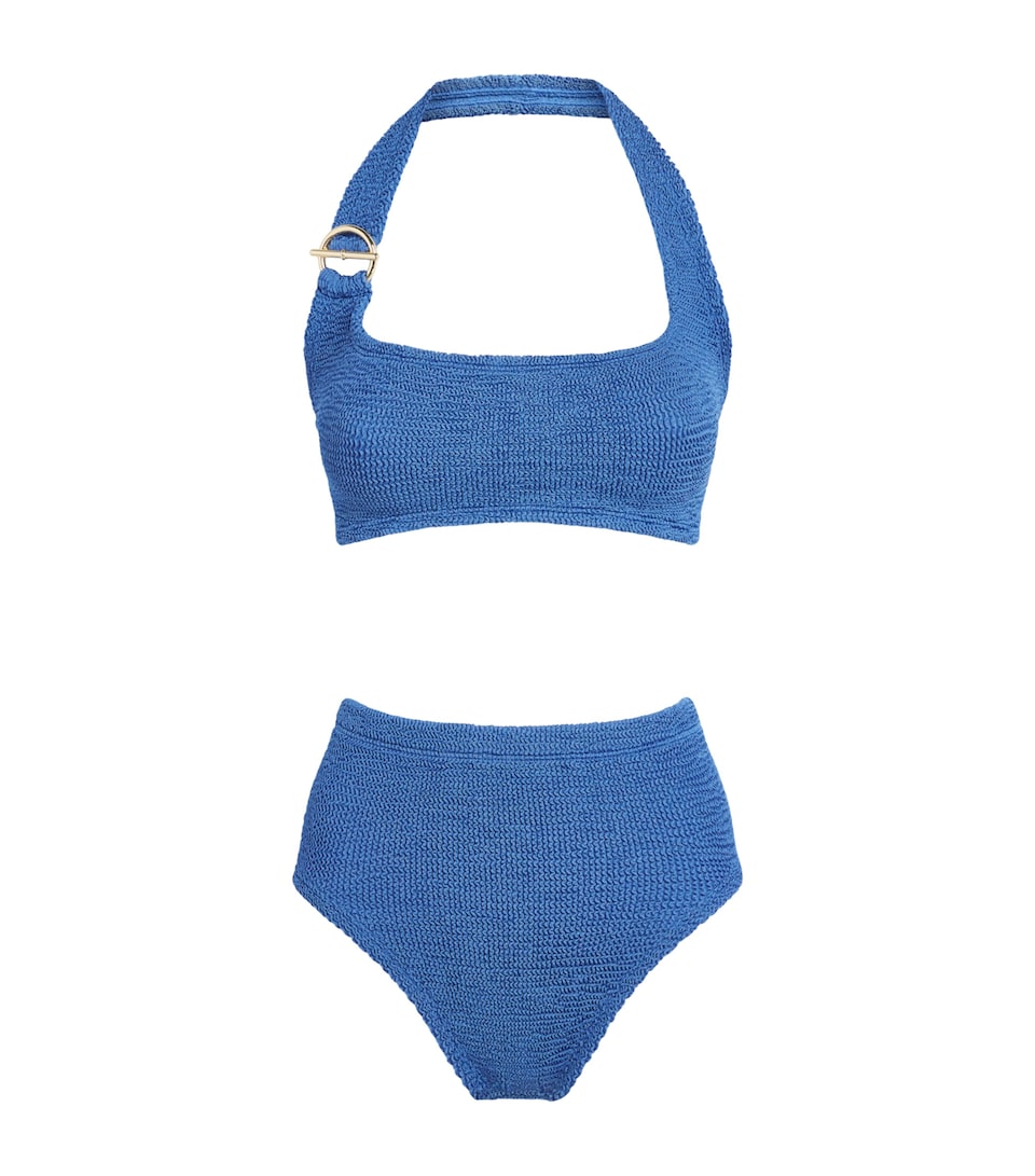 Hunza G Womens T-Bar Anita Bikini Metallic Denim