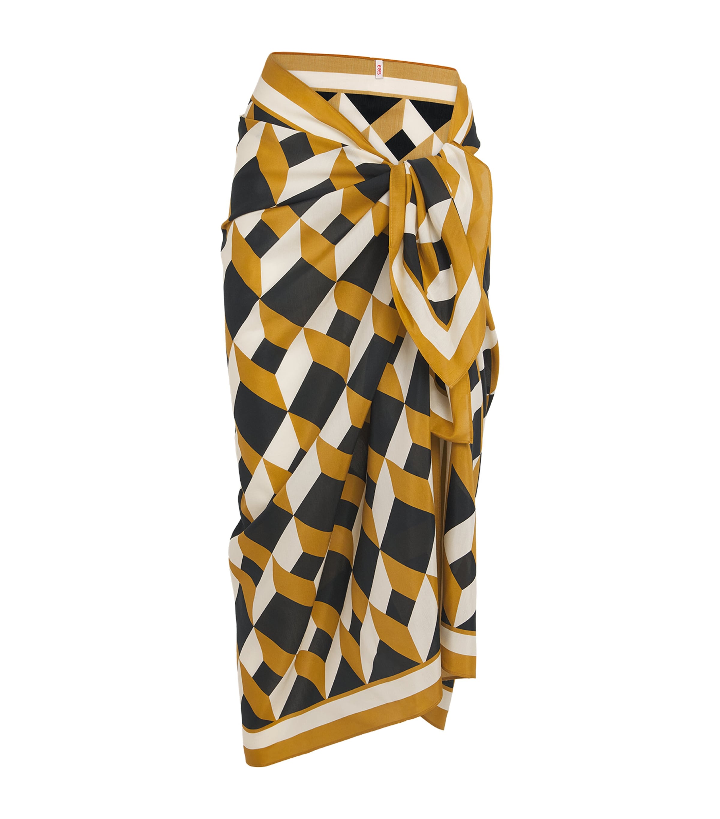 Cotton-Silk Geometric Sarong