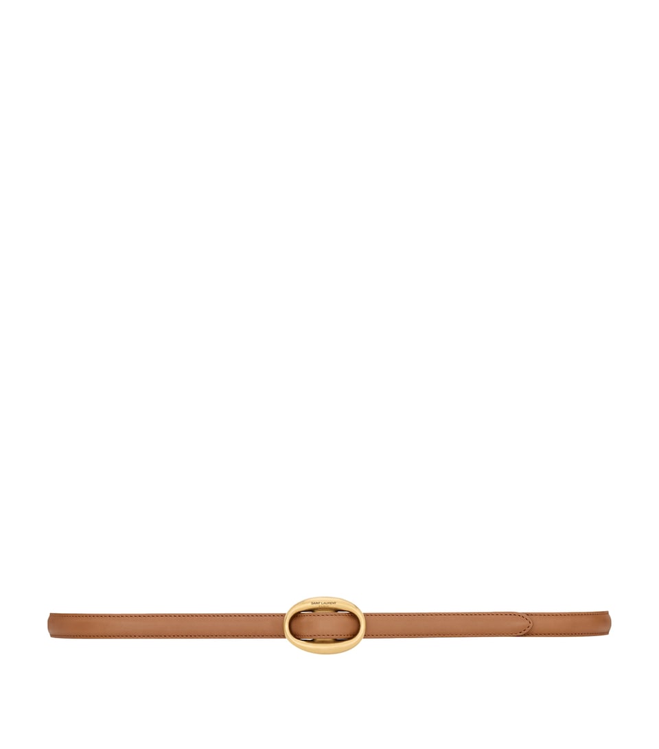 Leather Oval Buckle Belt