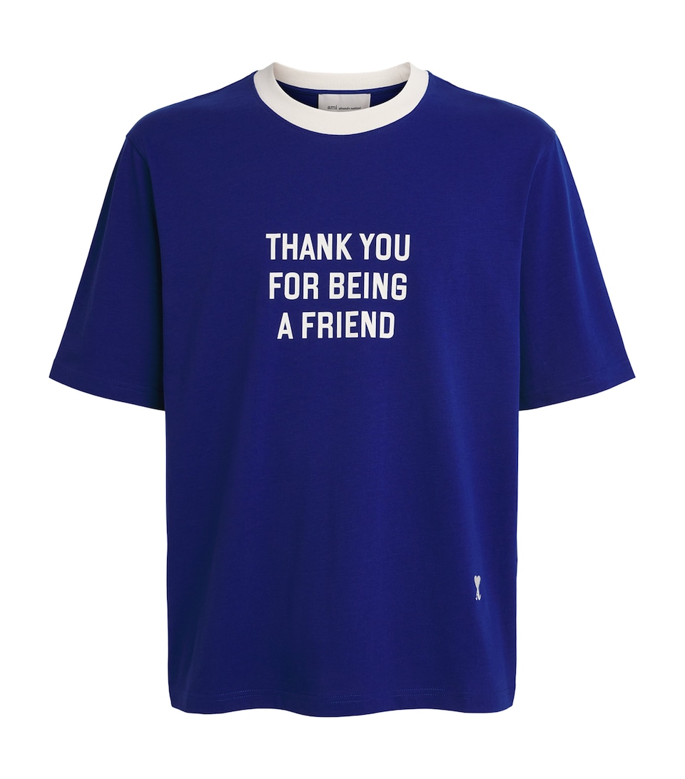 AMI Paris Mens Thank You T-Shirt Bleu Roi