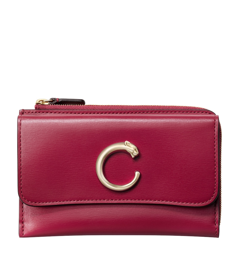 Cartier Leather Panthère de Cartier Card Holder Red