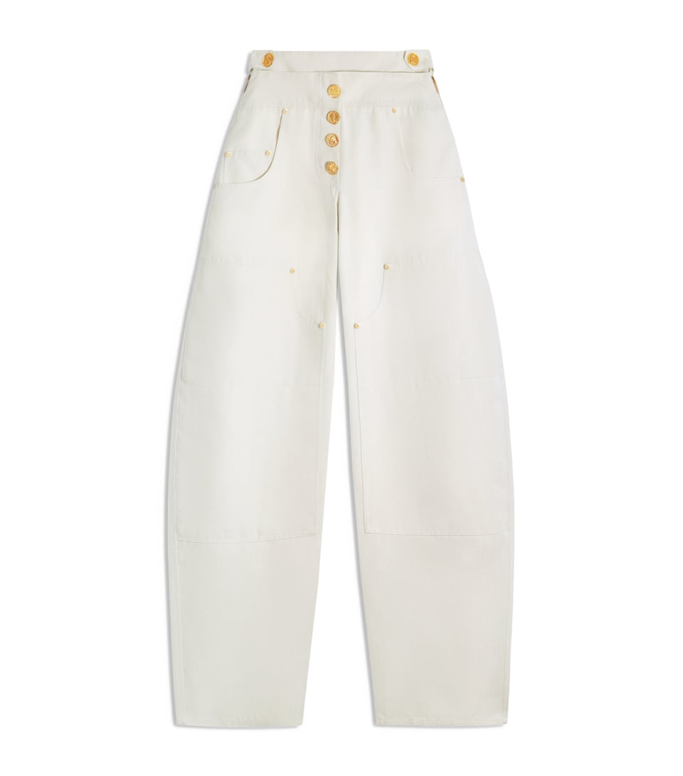 Schiaparelli Womens Canvas Cowboy Trousers Ecru