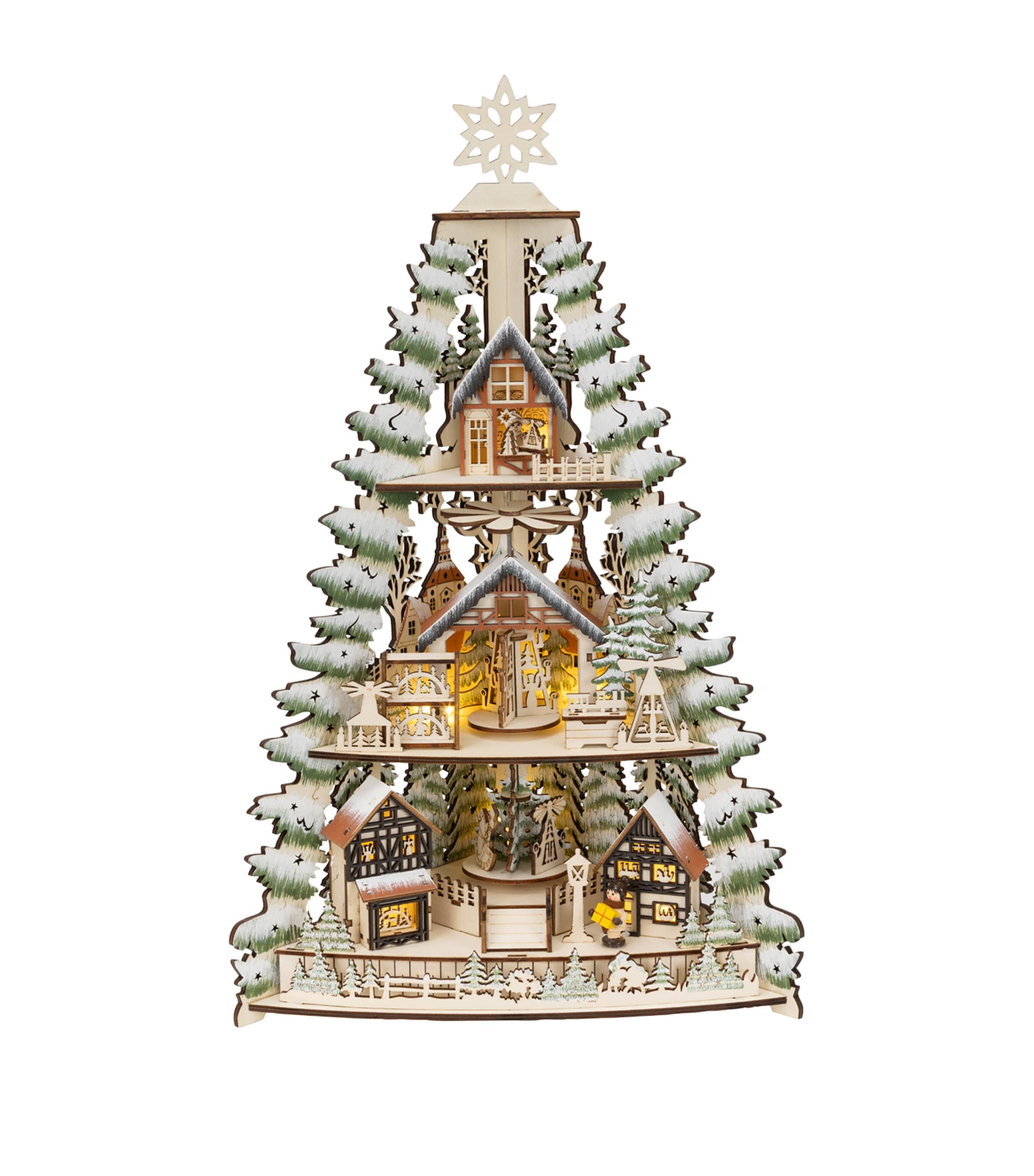 Harrods Three-Tier Christmas Tree LED Ornament Colours/warm White