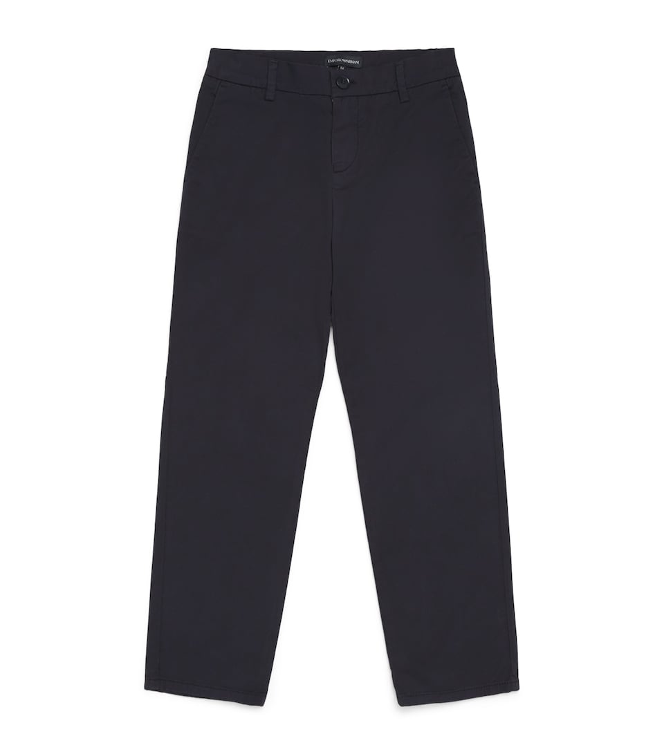 Emporio Armani Kids Stretch-Cotton Chino Trousers (4-16 Years) Blu Navy