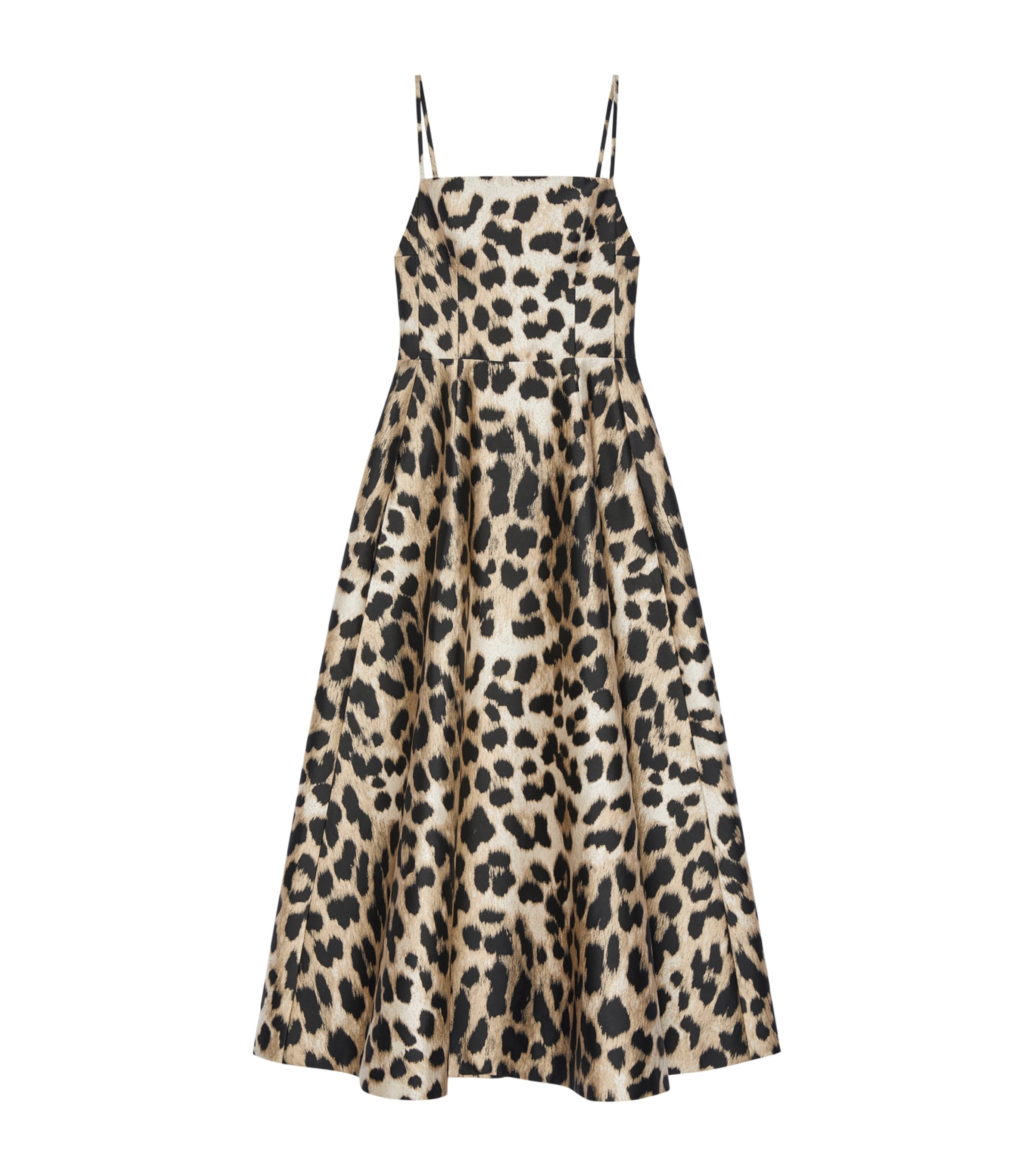 Givenchy Womens Leopard Print Midi Dress