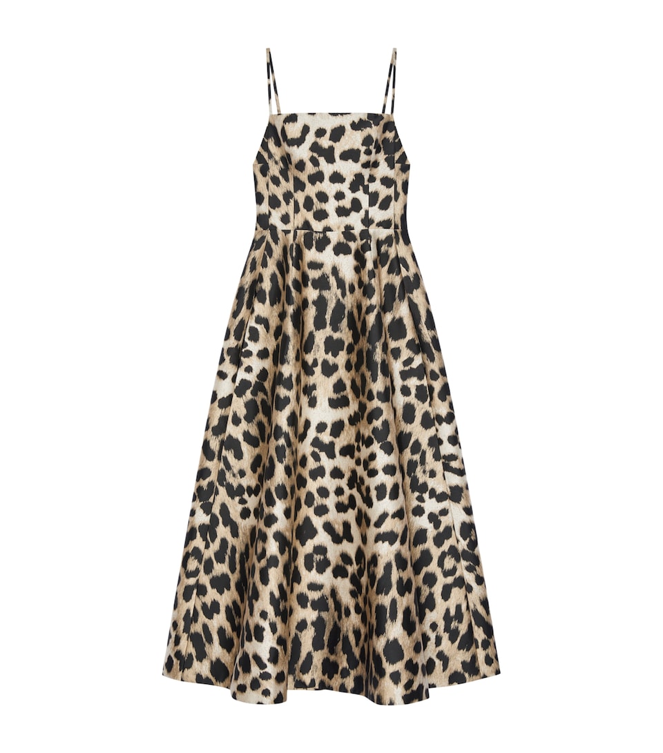 Givenchy Womens Leopard Print Midi Dress