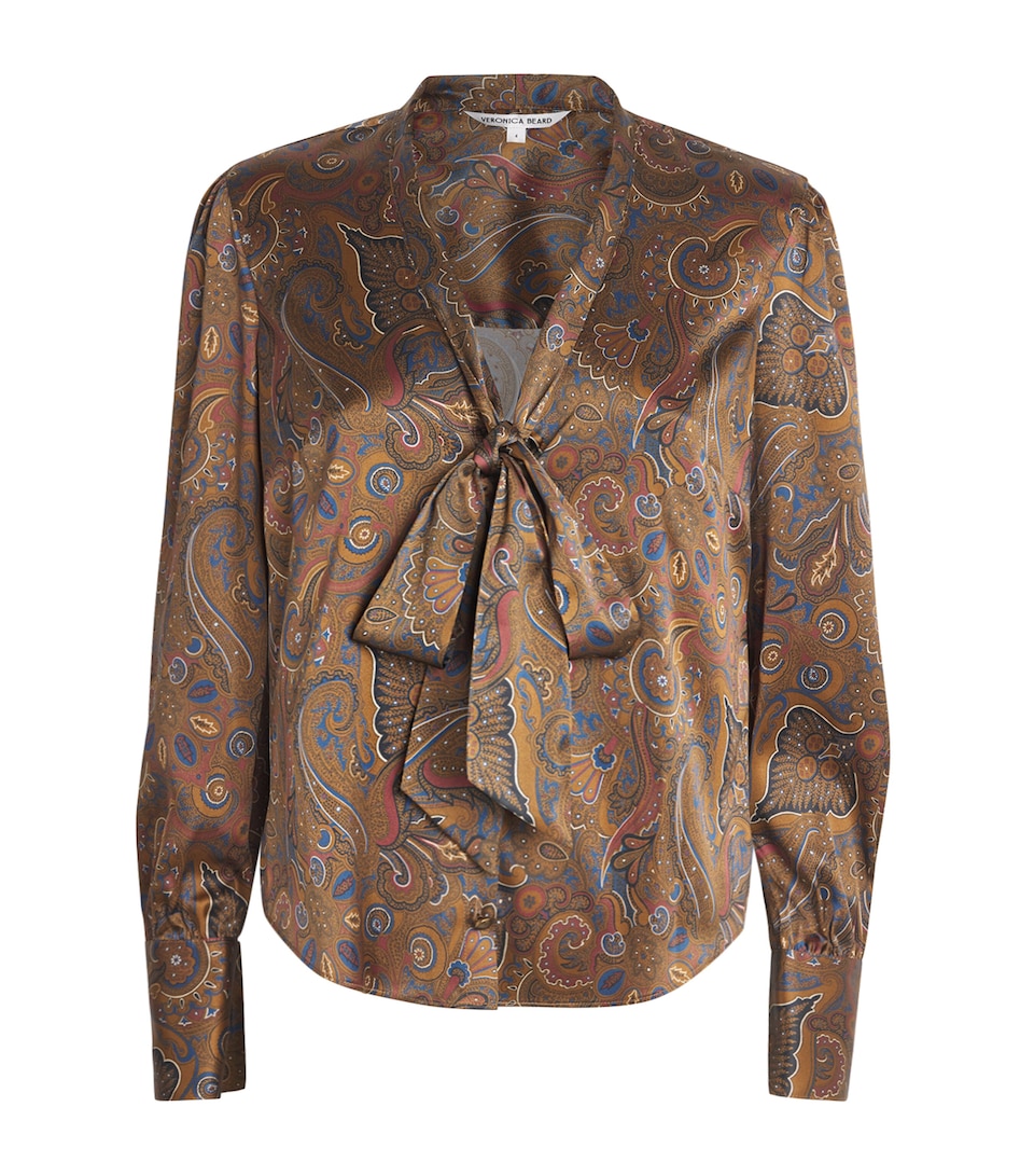 Stretch-Silk Paisley Francine Blouse