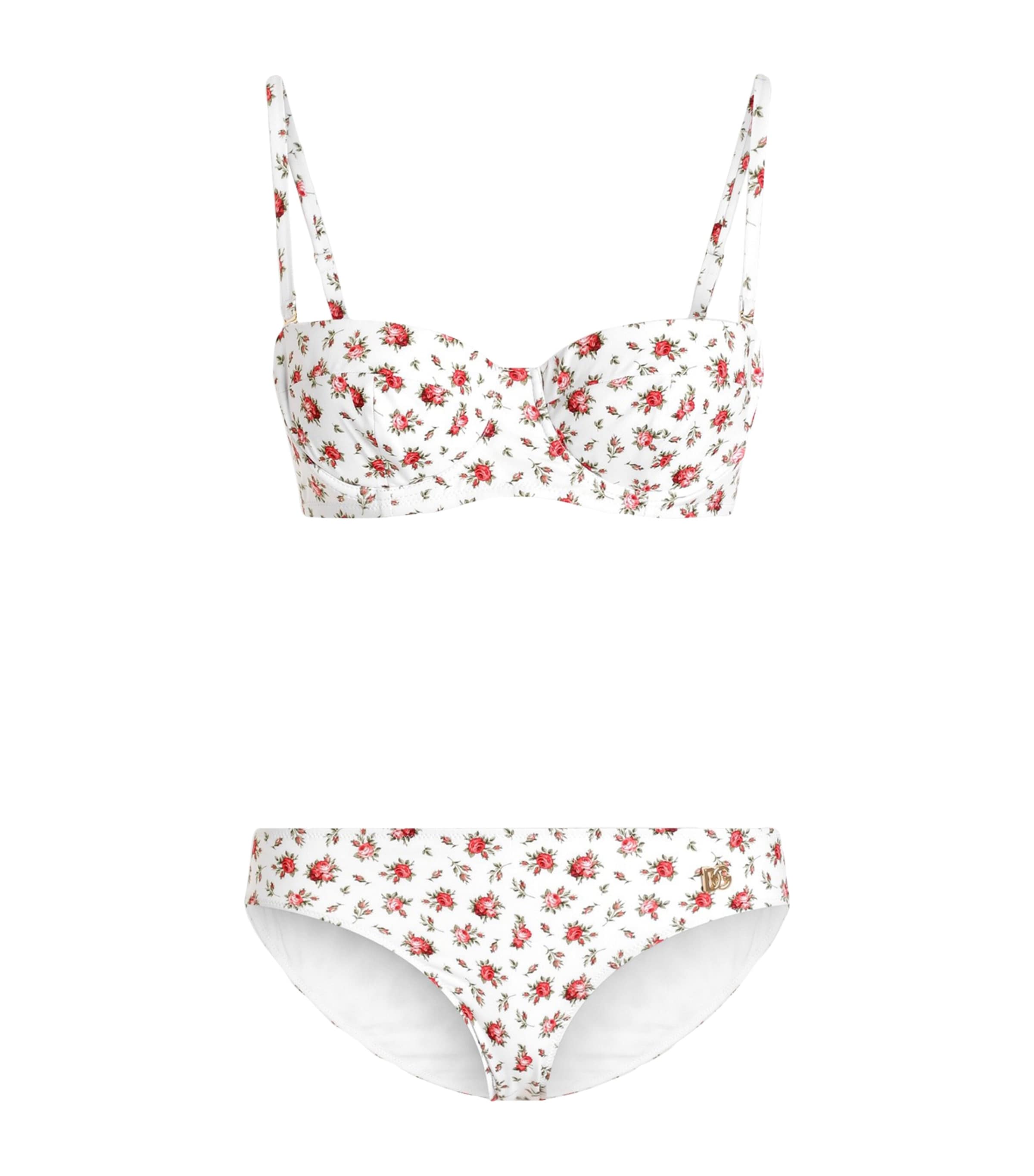 Dolce&Gabbana Womens Floral Underwired Bikini Rose