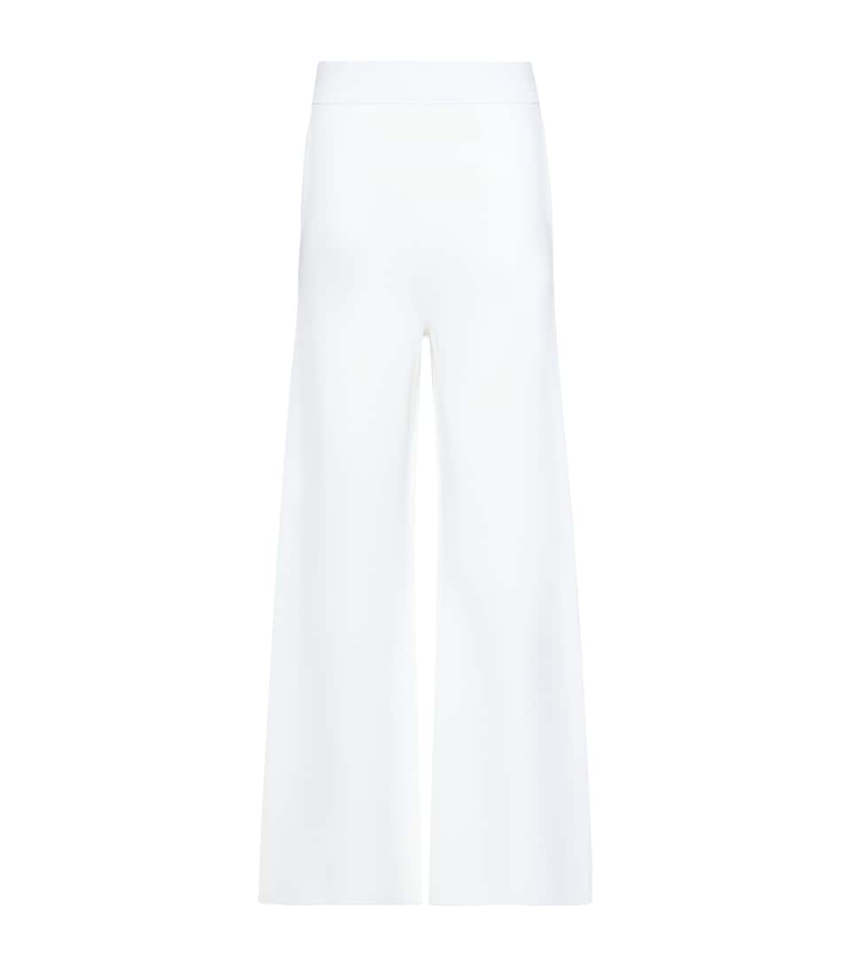 Max Mara Womens Wide-Leg High-Waist Trousers White