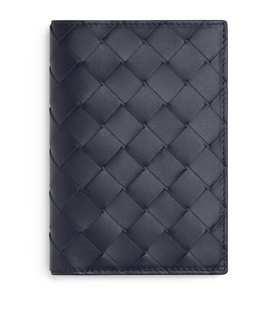Leather Intrecciato Passport Holder