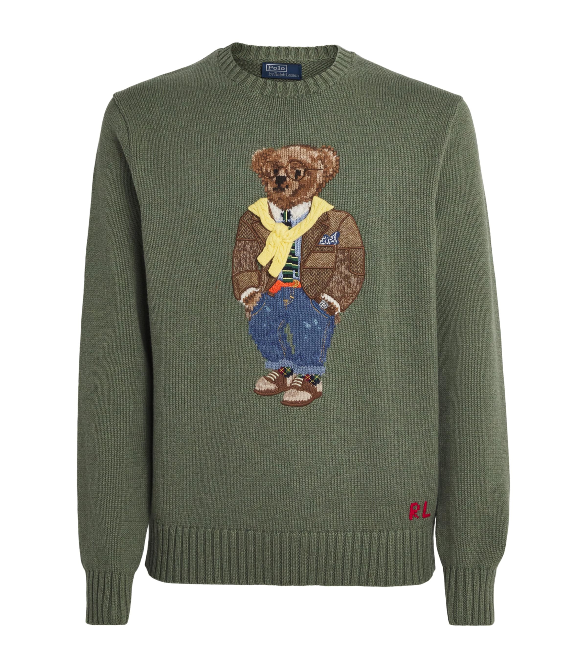 Cotton Embroidered Polo Bear Sweater