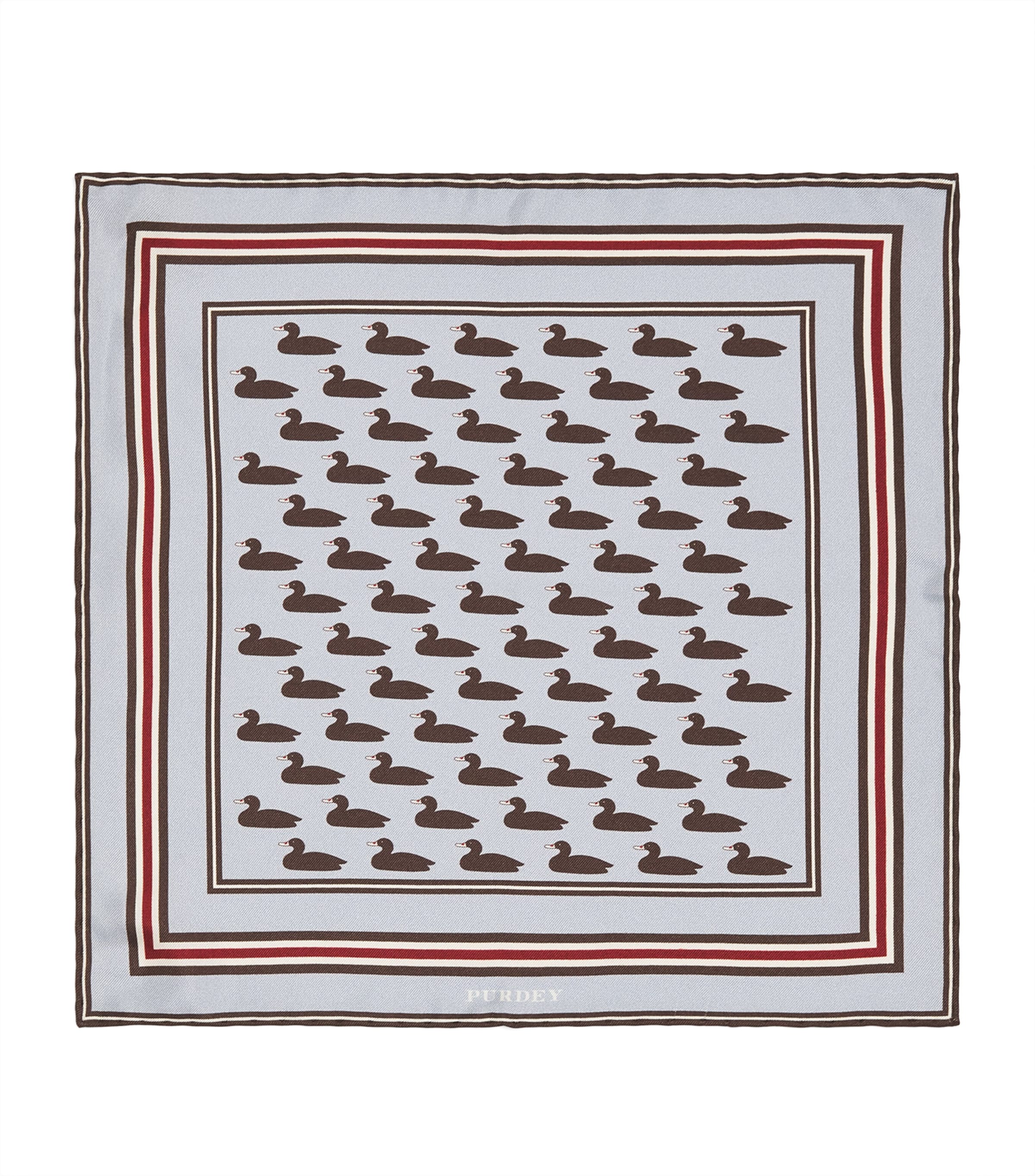 Purdey Silk Duck Decoy Pocket Square Sky
