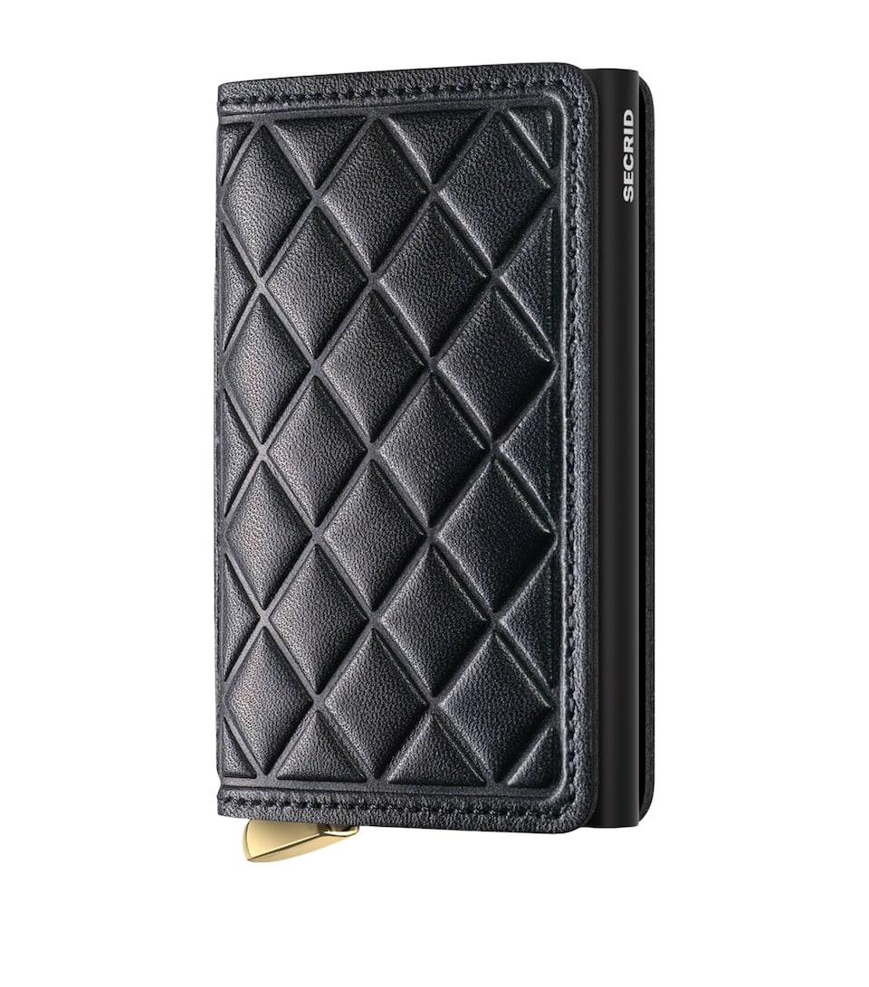 Leather Diamond-Embossed Slimwallet