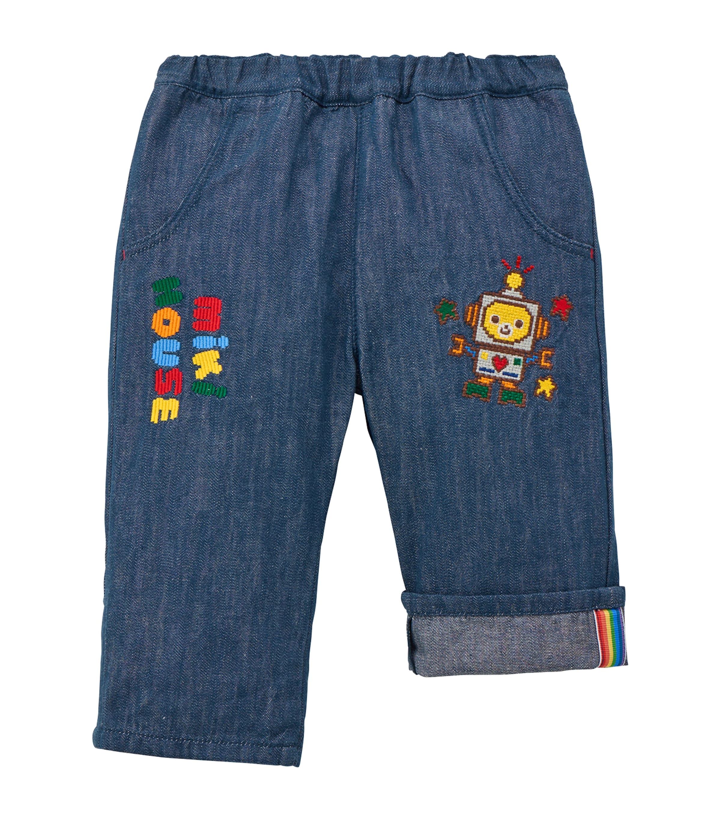 Miki House Embroidered Robot Trousers (1-7 Years)