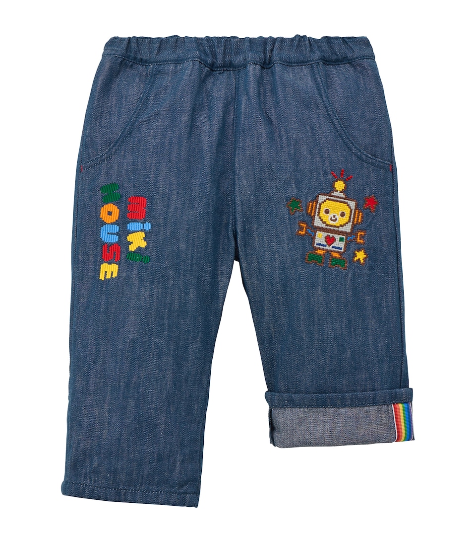 Miki House Embroidered Robot Trousers (1-7 Years)