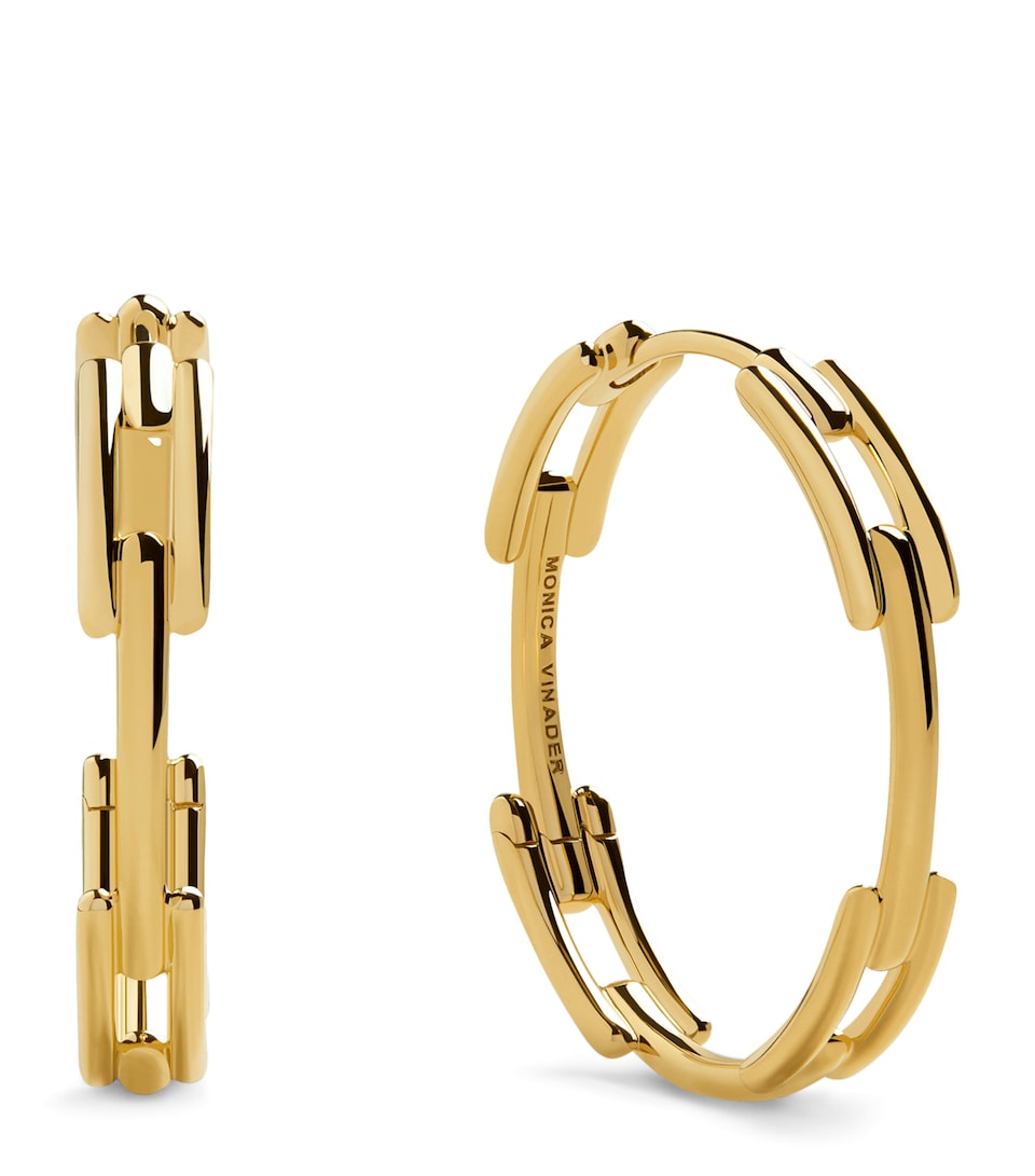 Gold Vermeil Signature Link Hoop Earrings