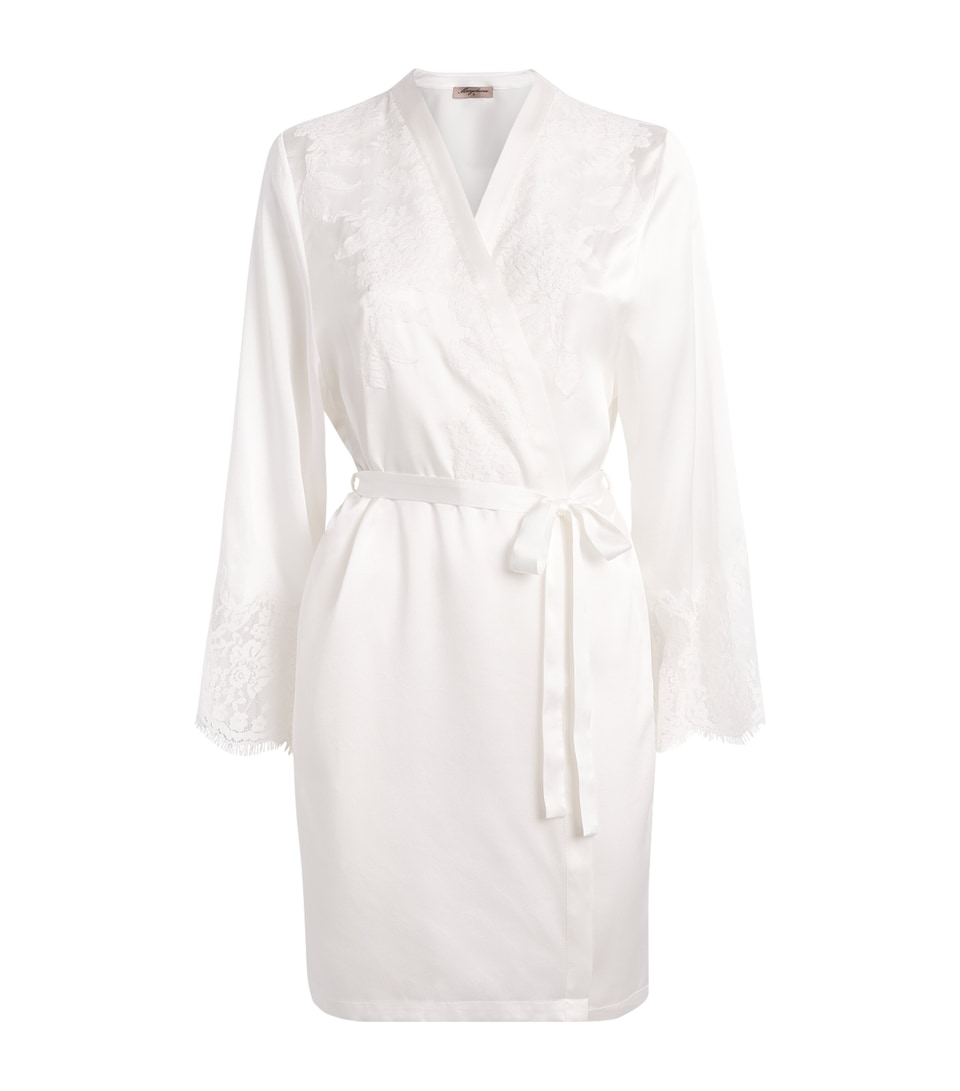 Marjolaine Womens Silk Tess Robe Naturel