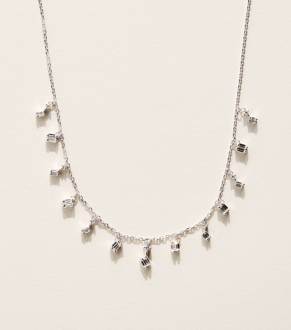 Suzanne Kalan White Gold and Diamond Classic Cascade Necklace Wg/wd