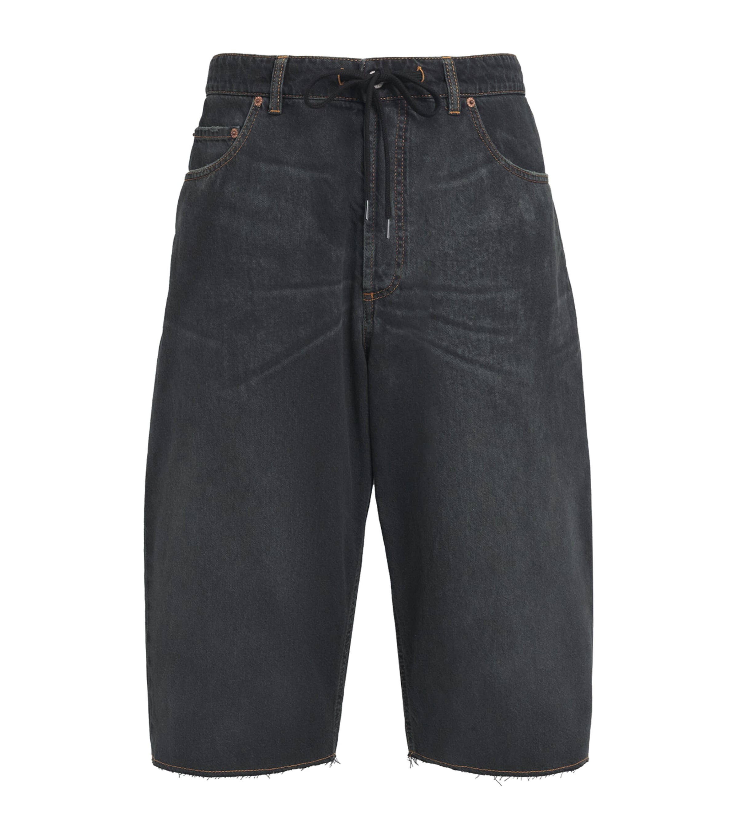 MM6 Maison Margiela Mens Denim Drawstring Shorts Dark Blue