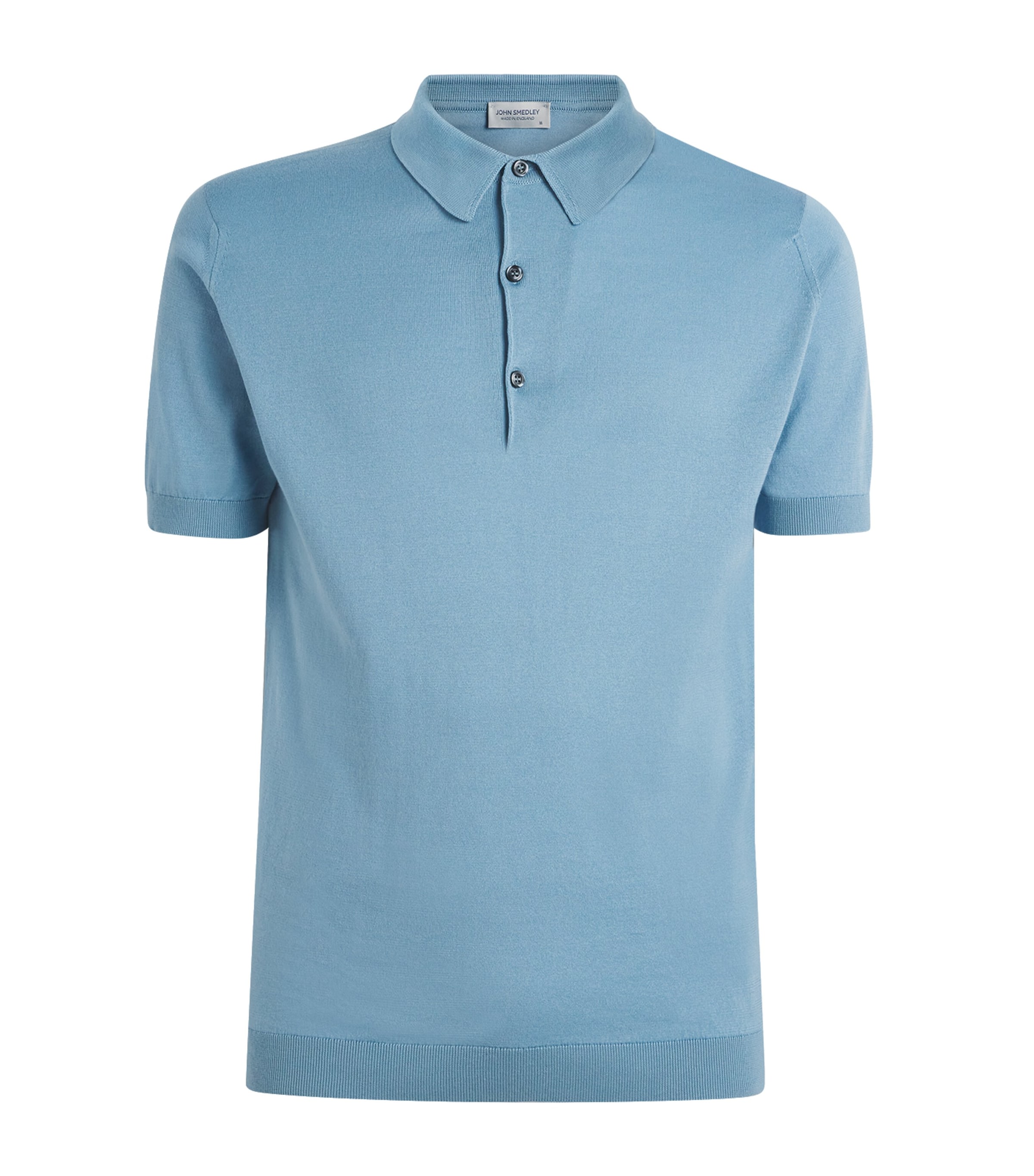 John Smedley Mens Sea Island Cotton Adrian Polo Shirt Cove Blue