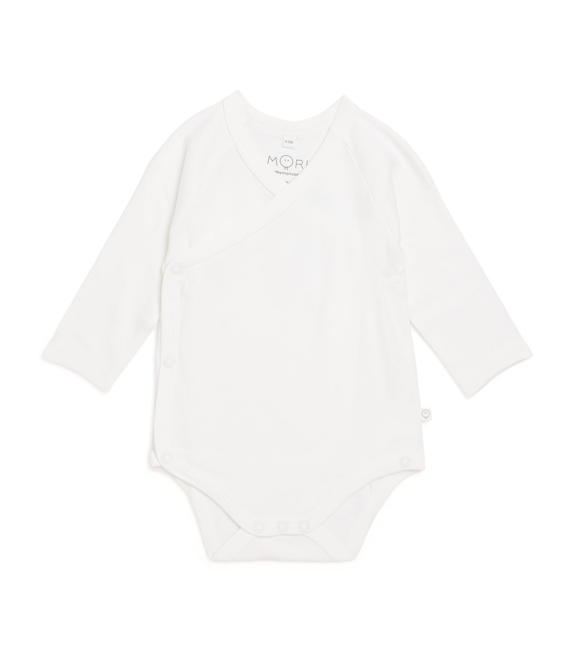 MORI Bamboo-Blend Kimono Bodysuit (0-18 Months) White