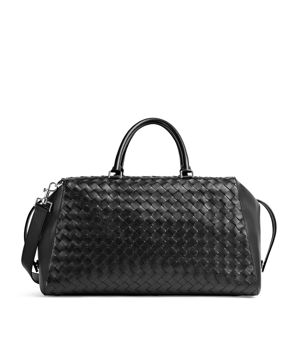 Leather Intrecciato Zip Tape Holdall