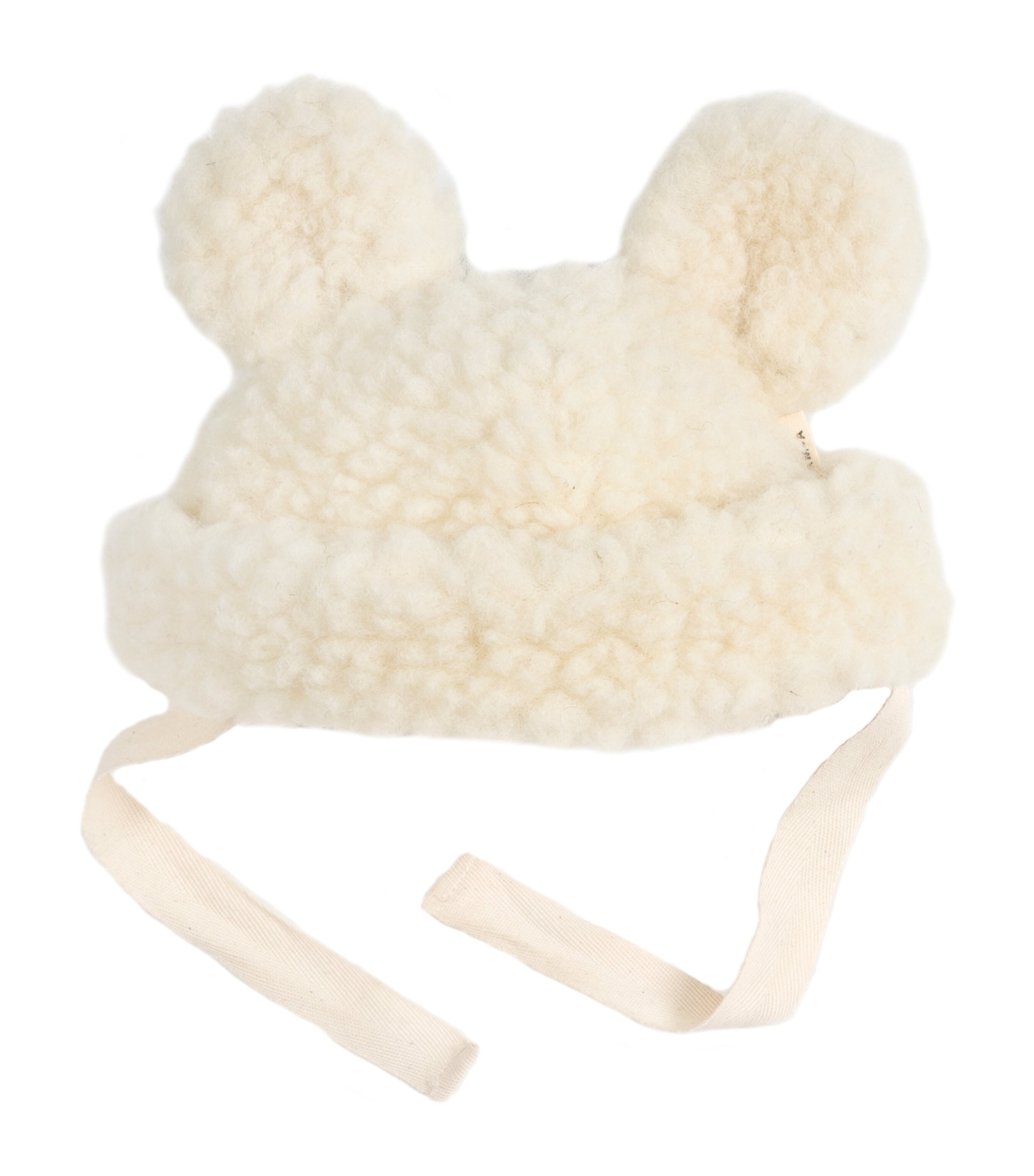 Binibamba Merino Wool Teddy Hat (0-6 Months) Milk
