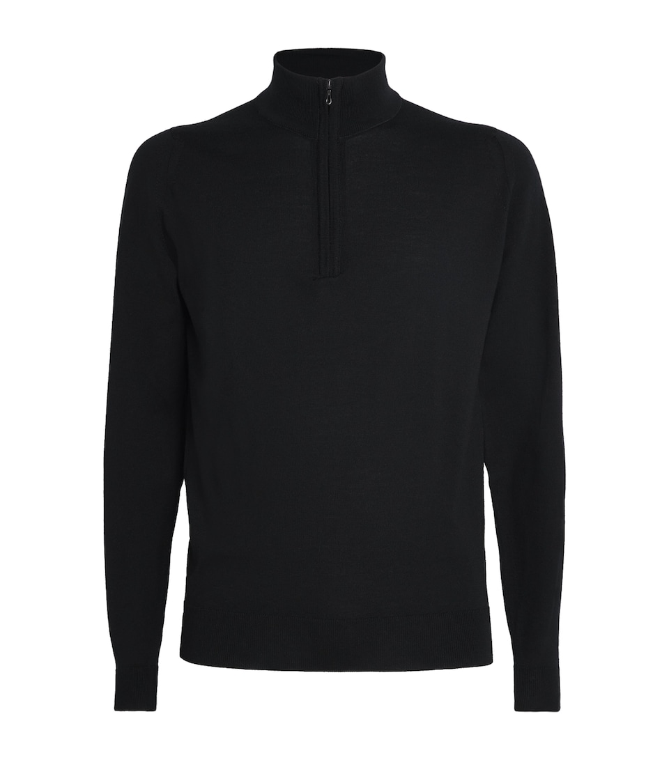 Extra Fine Merino Wool Half-Zip Tapton Sweater