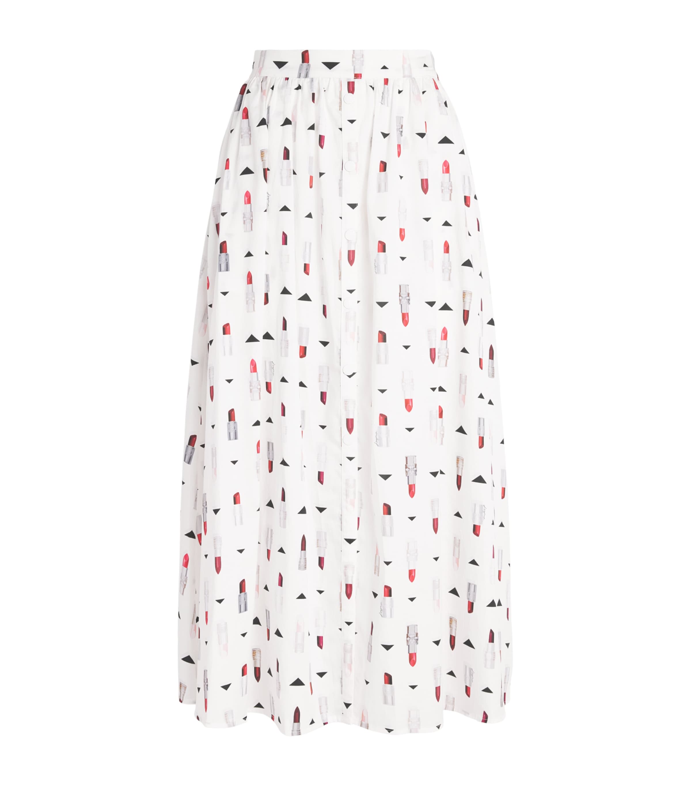 L'Agence Womens Lipstick Seina Pleated Midi Skirt Lipp Ivry Mlti Lpstk