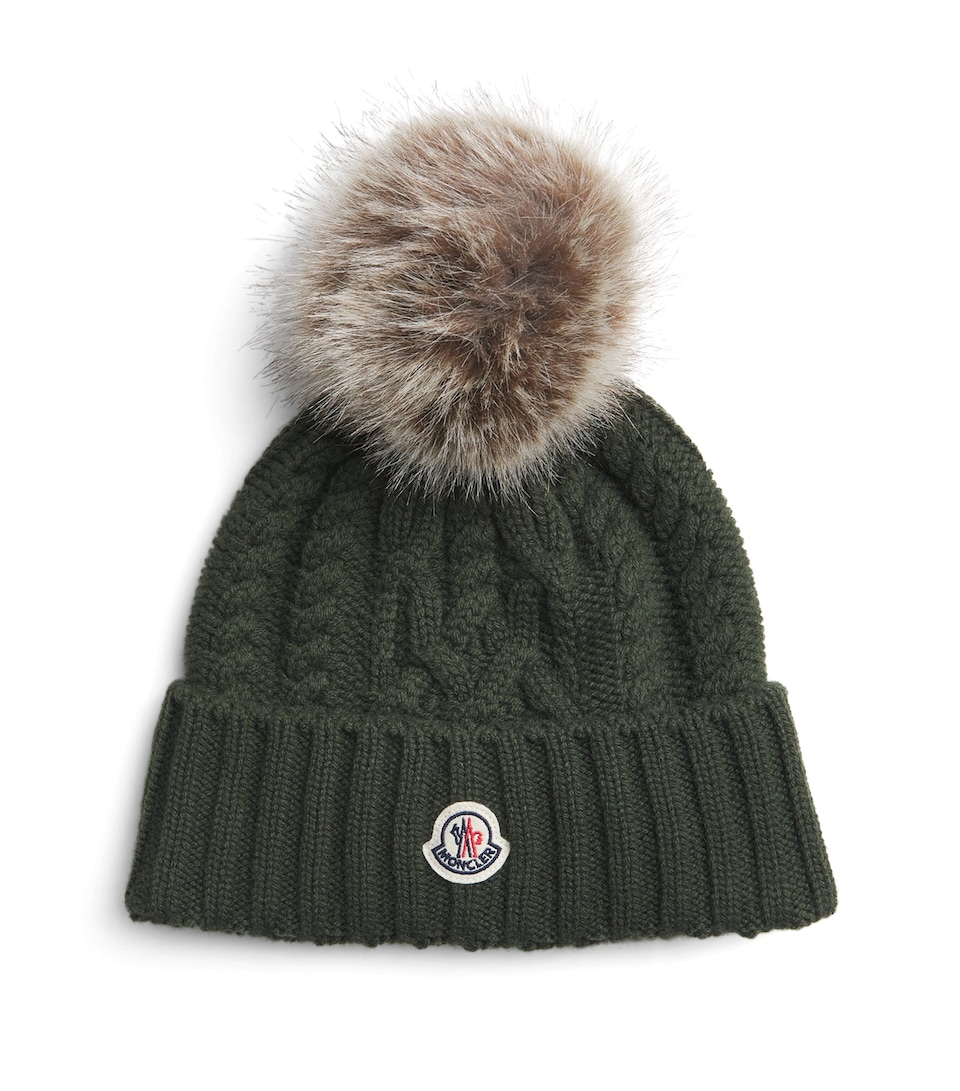 Moncler Virgin Wool-Cashmere Pom-Pom Beanie