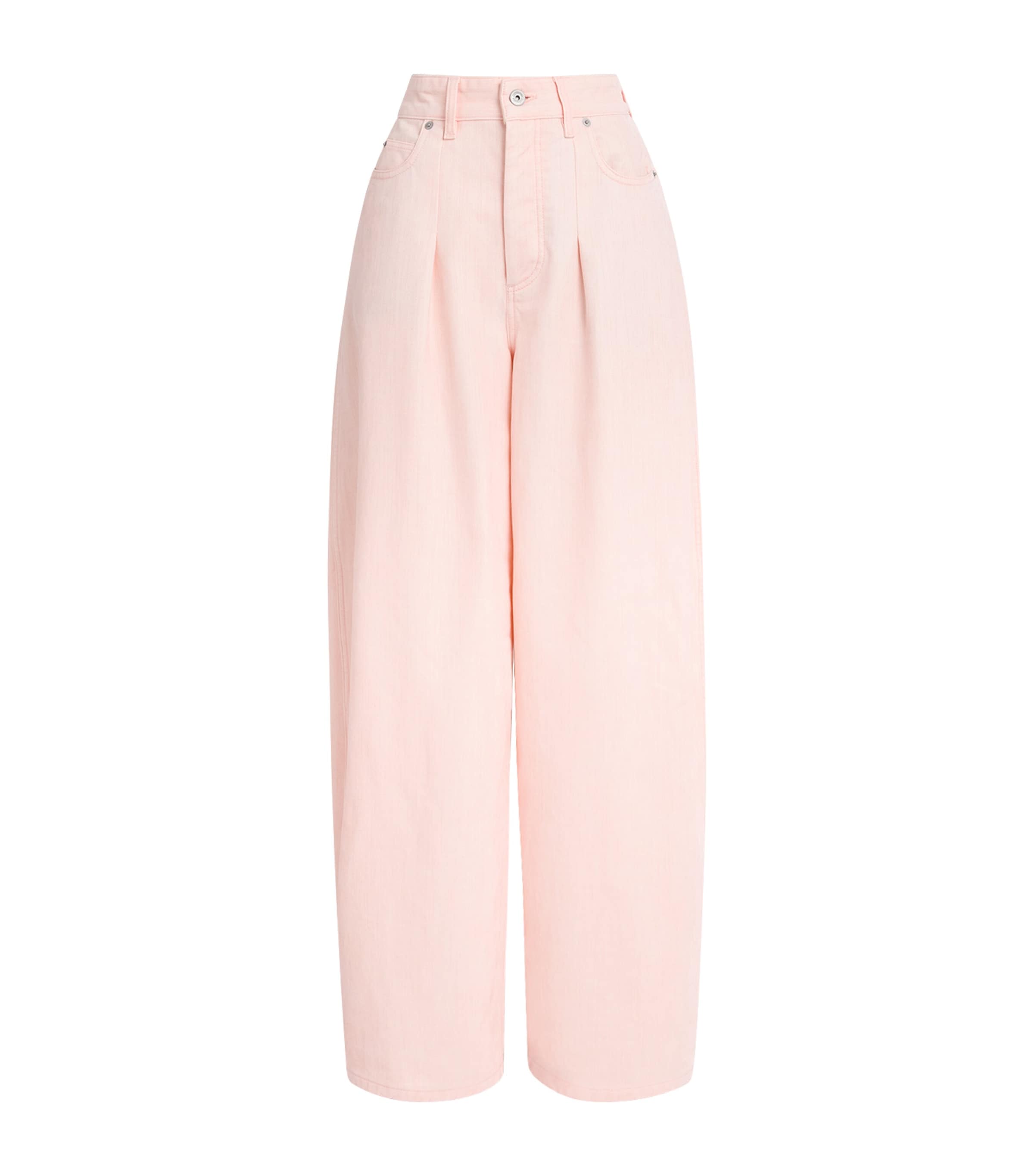 Jacquemus Womens De-Nîmes Ovalo Barrel Leg Jeans Light Pink